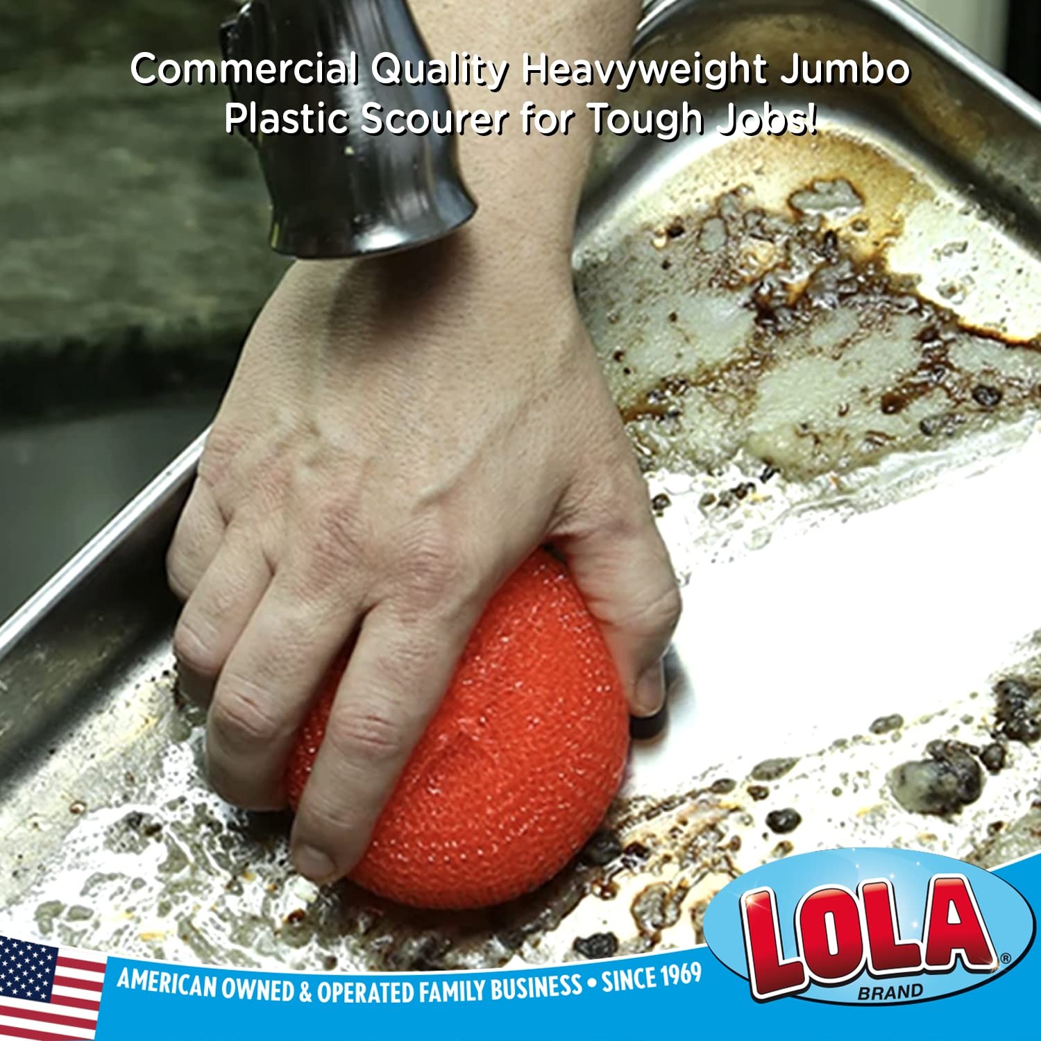 Lola Products Jumbo 4″ Diameter Plastic Mesh Scouring Pads, Assorted Colors
