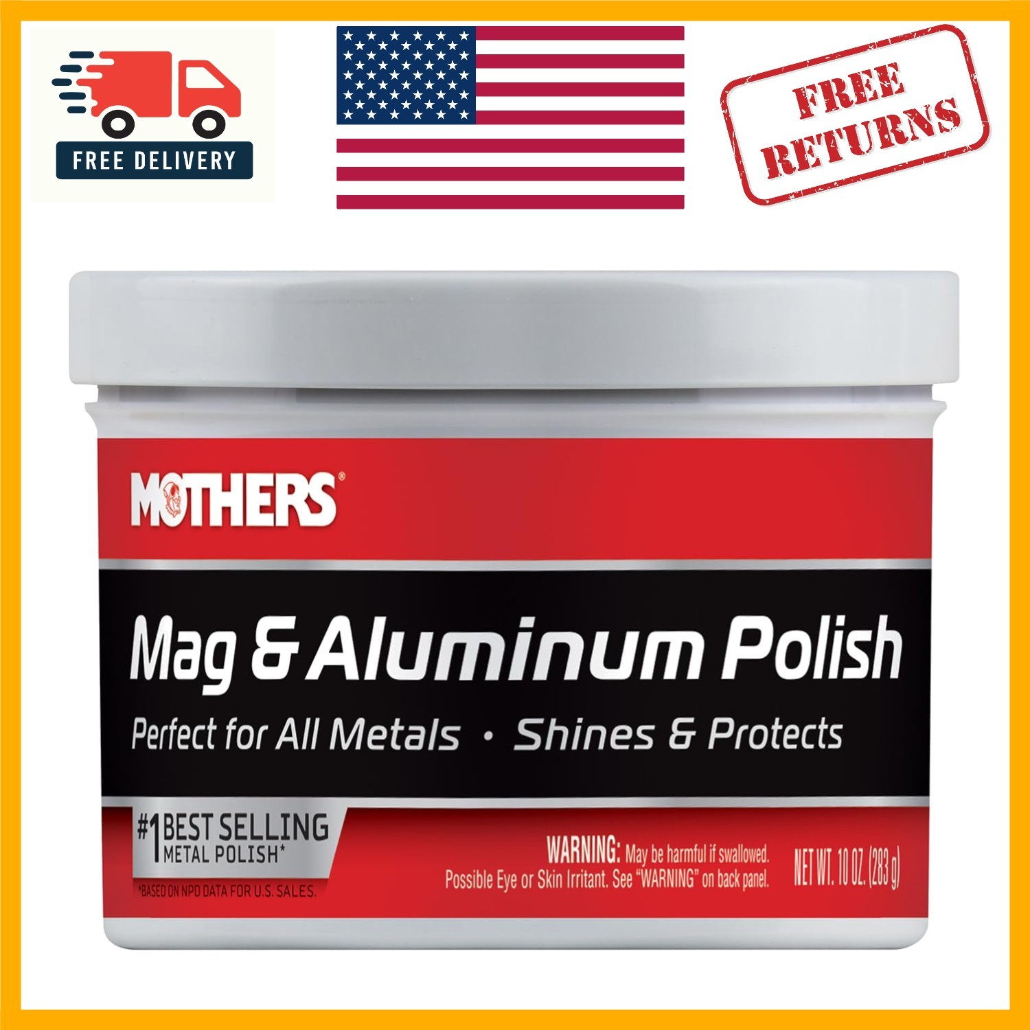 10 oz of Legendary Shine: Mothers Mag & Aluminum Polish for Automotive Care