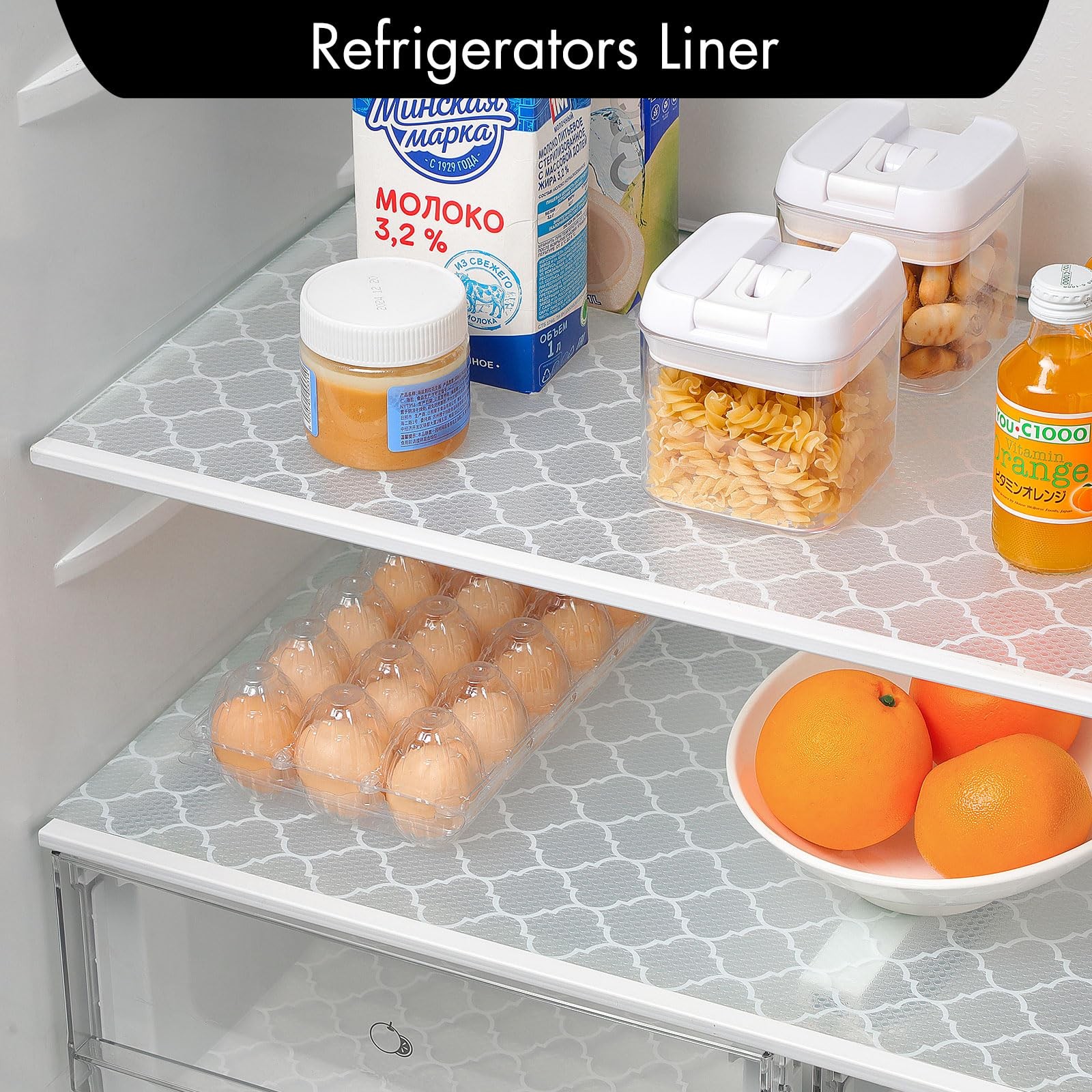 Cooyes Shelf Liner for Kitchen Cabinets – 17.5″W x 78.7″L, Absolute White