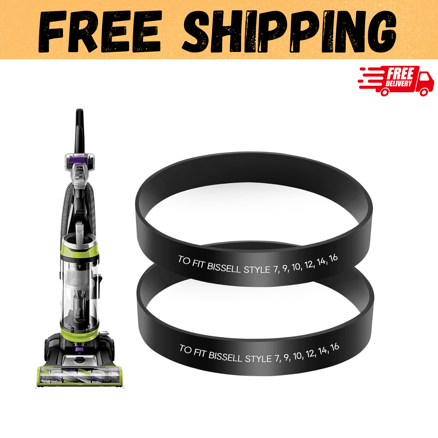 Style 7/9/10 P/N 3031120 Replacement Belt for Bissell Vacuum 2 Pack