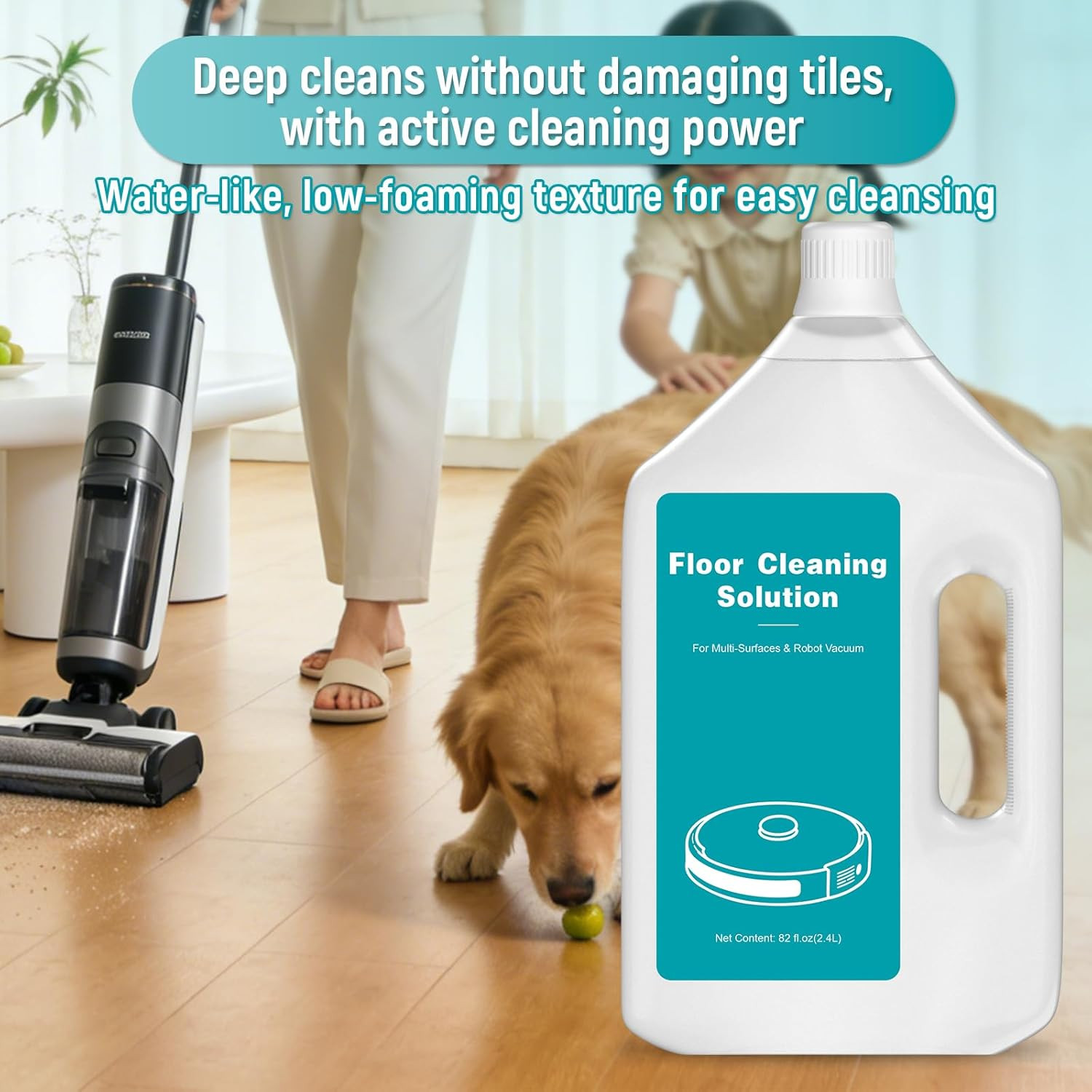 82 FL OZ/2.4 L Floor Cleaning Solution Compatible with Dreame X40/X50/L10s/L40/L