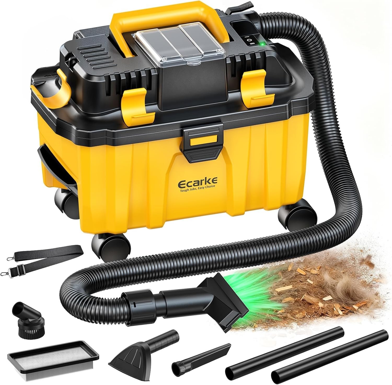 2.5 Gal Cordless Wet Dry Vacuum Compatible with DeWalt 20V Battery, 3-in-1 Shop