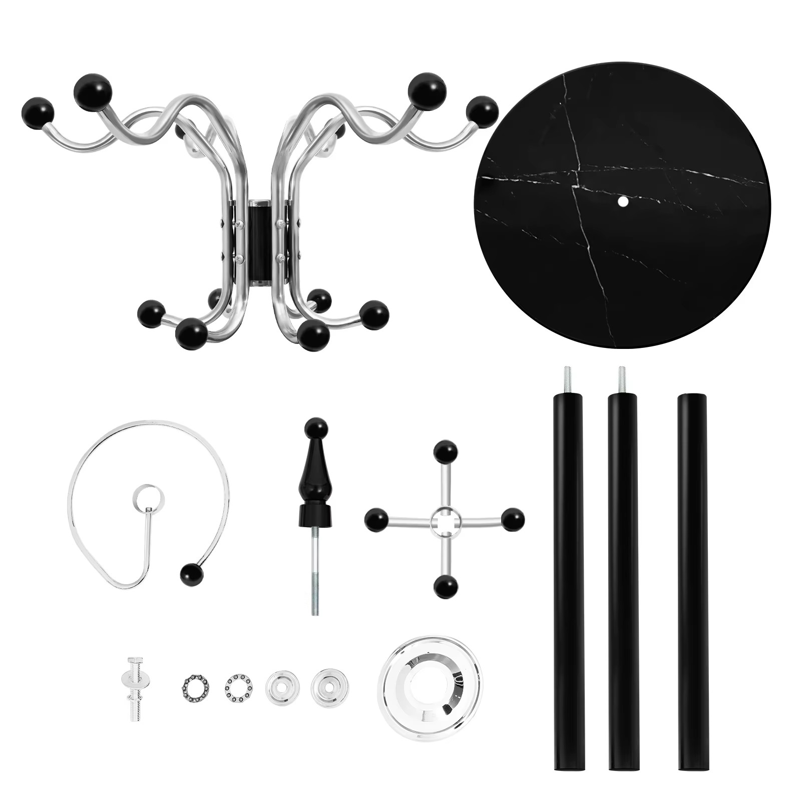 Coat Rack, 16 Hooks 4 Tiers, Vintage Umbrella Clothes Hanger, Overcoat Hat Jacke