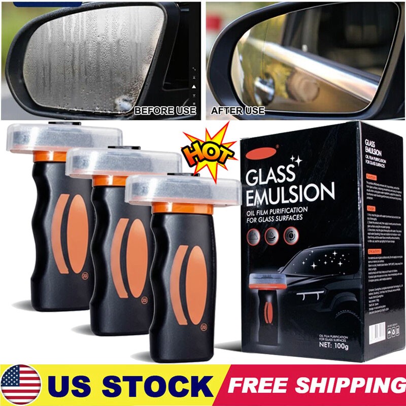Automotive Oil Film Cleaner Car Windshield Oil Film Remover w/ Brush Head