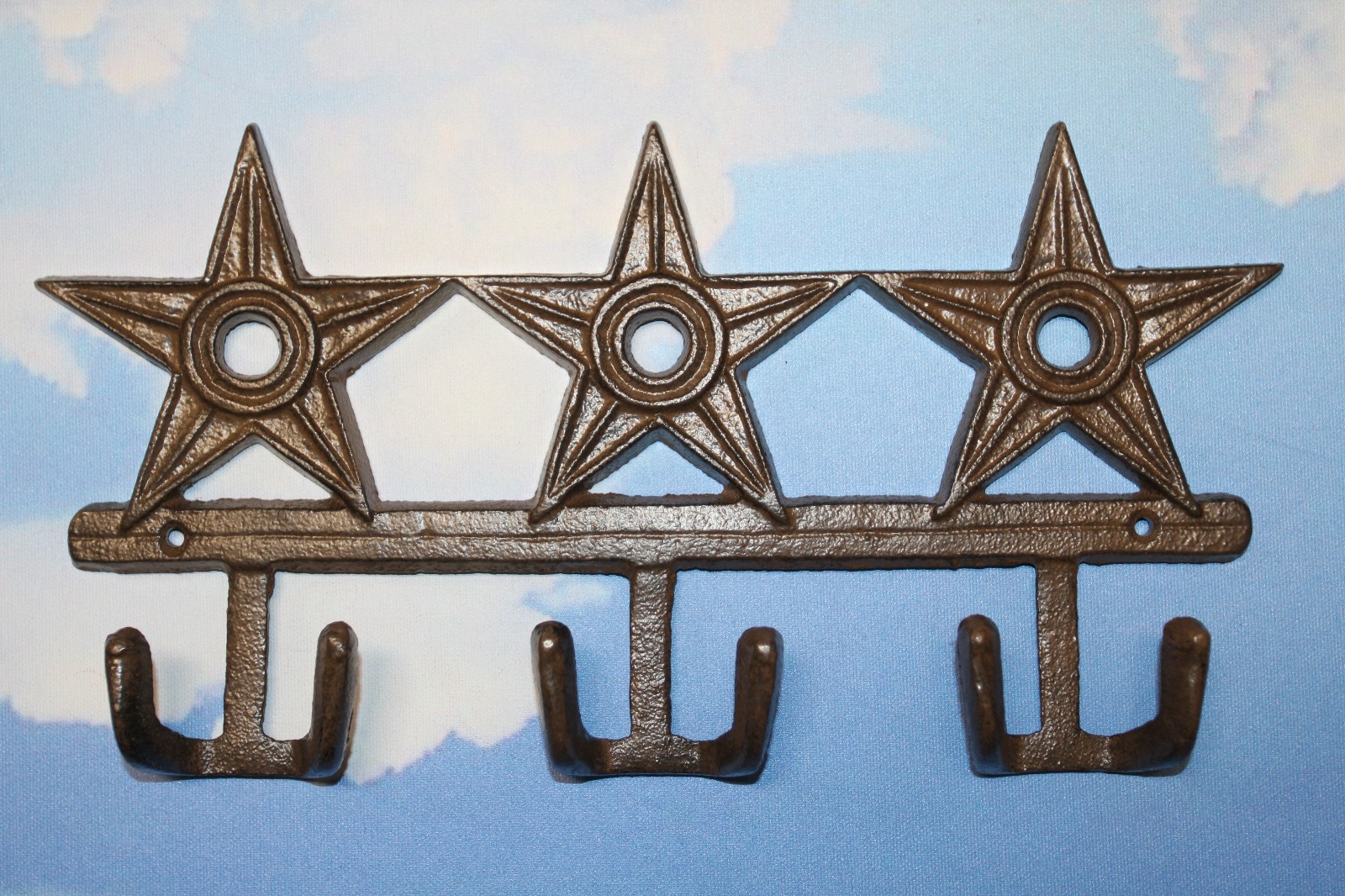 1-WESTERN STAR WALL HOOK,3 Double Hooks,Country/Western Decor,garden decor W-72