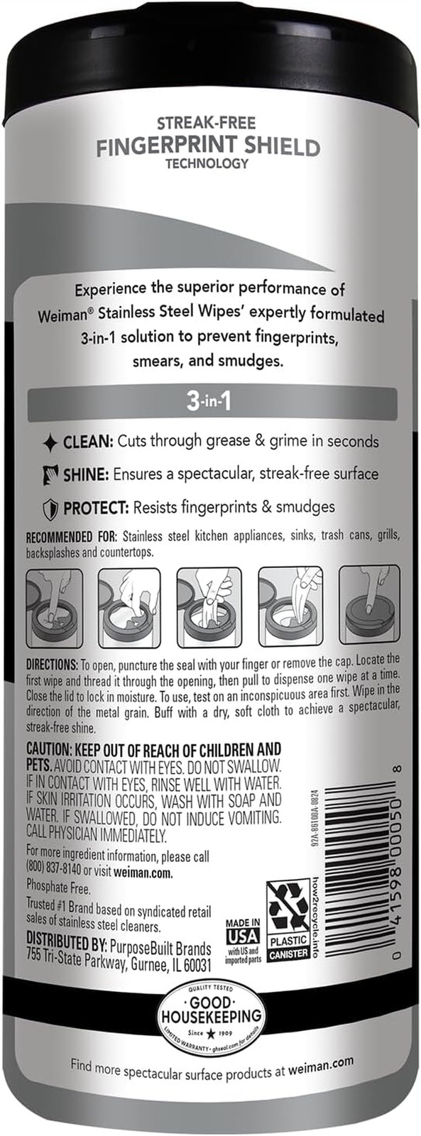 Weiman Stainless Steel Cleaner & Polish – Cleans, Shines & Protects Appliances