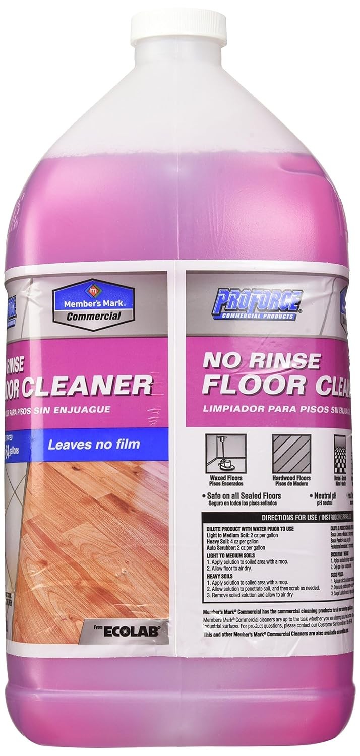 No Rinse Floor Cleaner 127.8 Fl Oz Member’s Mark Concentrate Liquid No Rinse
