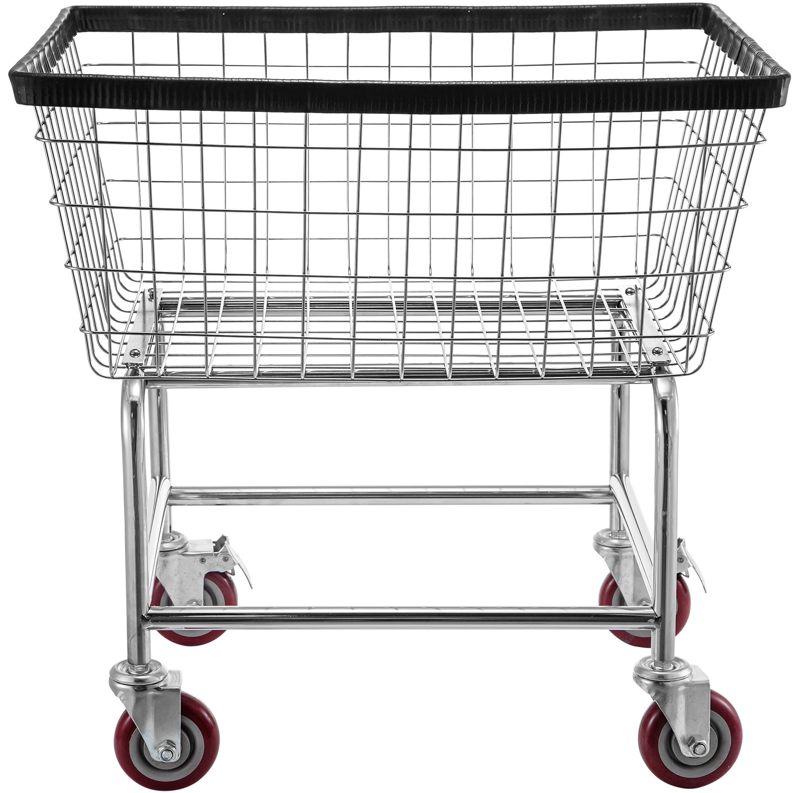 VEVOR Wire Laundry Cart Wire Laundry Basket 2.5 Bushel Heavy Duty w/ 4” Wheels