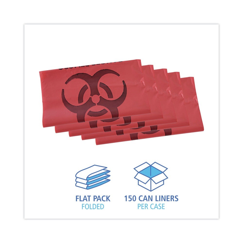 Boardwalk IW3339R Linear Low Density Trash Can Liners – Red (150/Carton) New