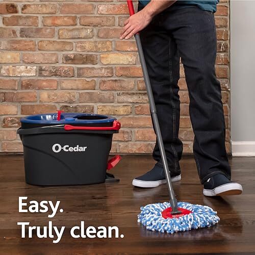 O-Cedar EasyWring RinseClean Microfiber Spin Mop & Bucket Floor Cleaning System