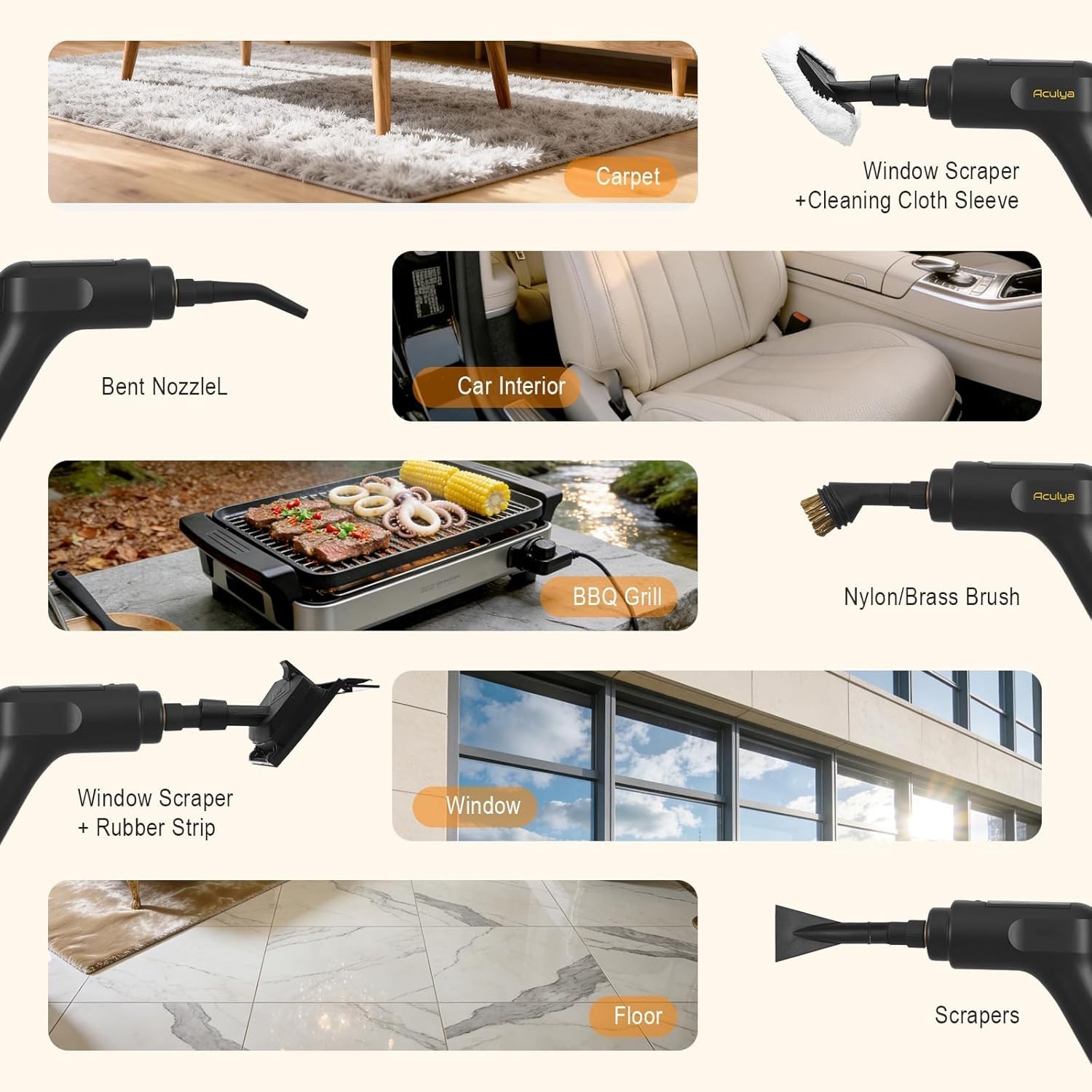 Professional-Grade Handheld Steam Cleaner – 30-60 Minutes of Steam Cleaning