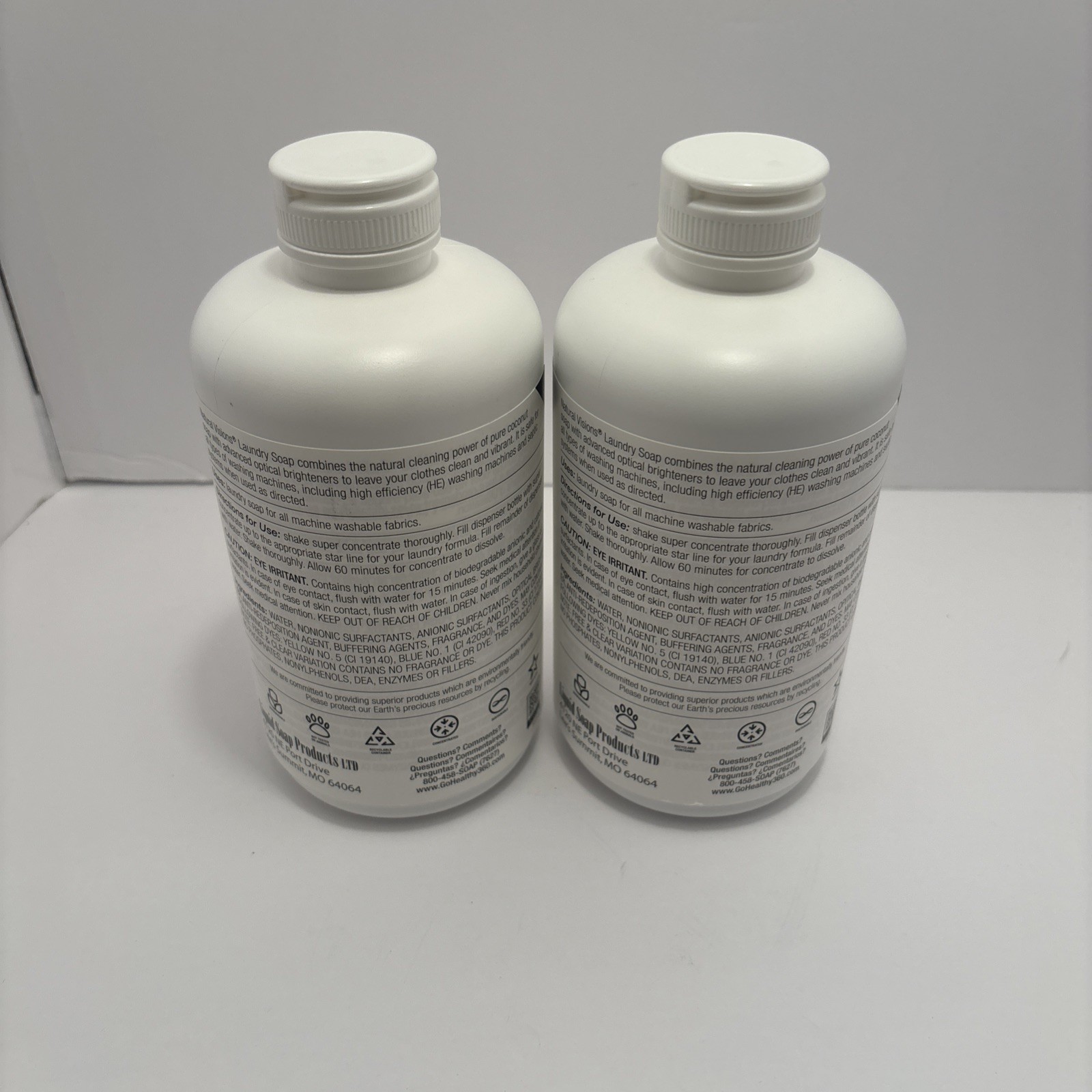 2 Natural Visions Laundry Soap Super Concentrate 1 Liter Bottles Unopened
