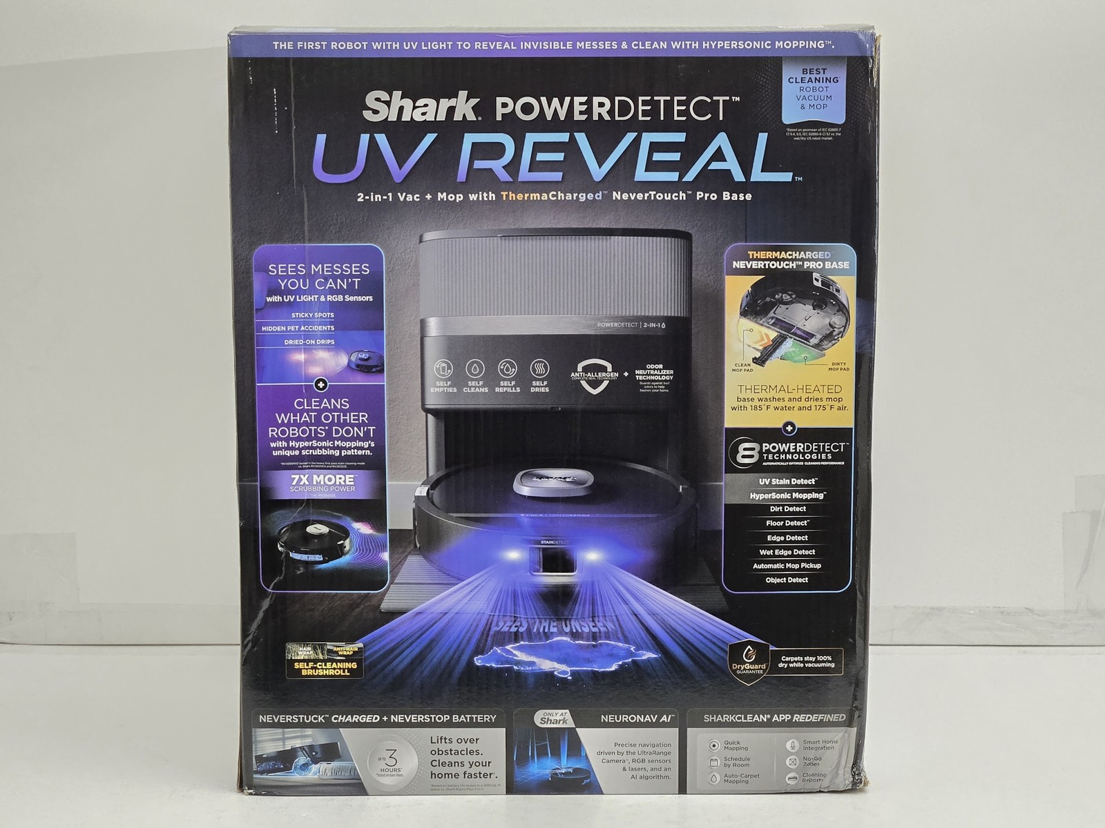 Shark PowerDetect UV Reveal 2-in-1 Robot Vacuum & Mop RV3020XE