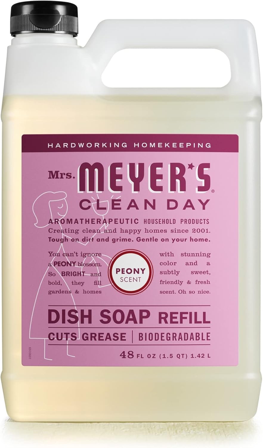 MRS. MEYER’S CLEAN DAY Liquid Dish Soap Refill, 48 Fl Oz (Pack of 1)
