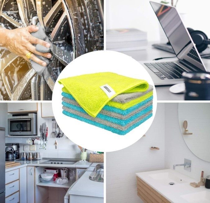Microfiber Cleaning Cloth Micro fiber Towels Lint-Free Highly Absorbent Rags 8pc