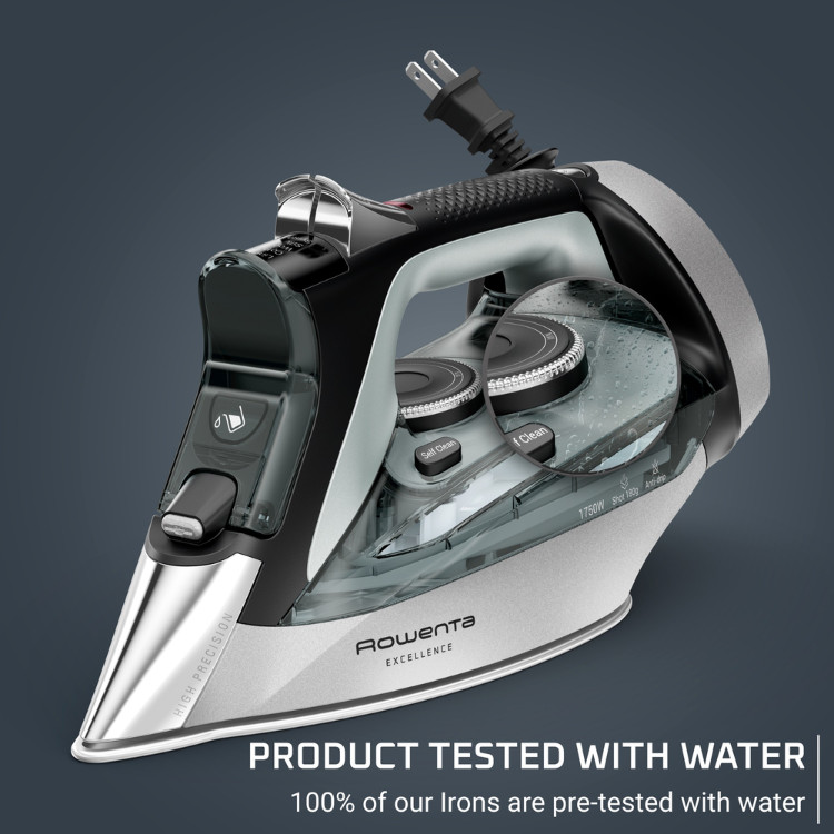 Rowenta Focus Excellence Steam Iron 1750W LED Display Auto Shutoff Retractable