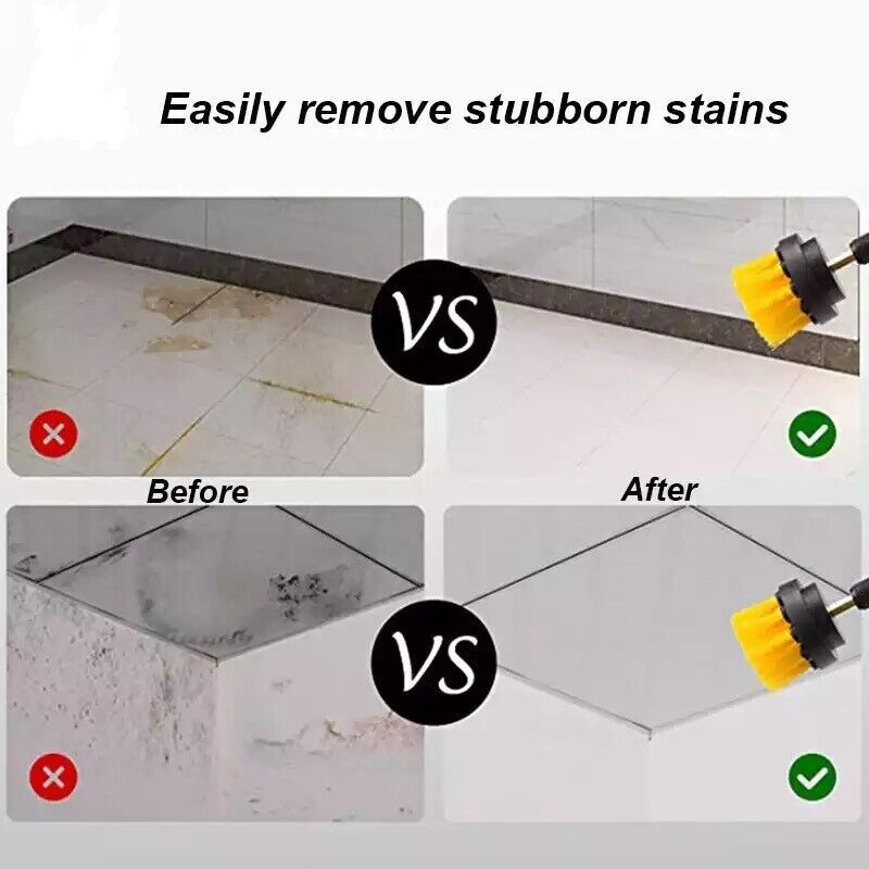 3PCS Drill Brush Power Scrubber Drill Attachments For Carpet Tile Grout Cleaning