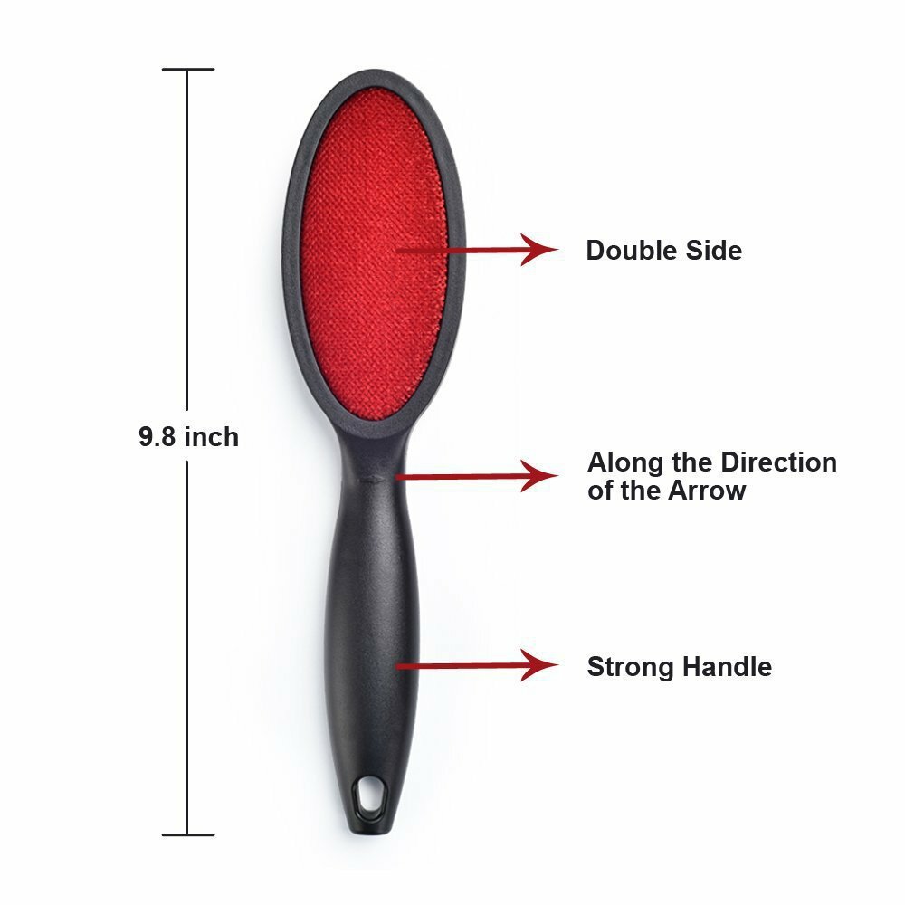 1Piece 9.9 In Velvet Double Sided Fluff Pet Hair Upholstery Clothes Lint Brush