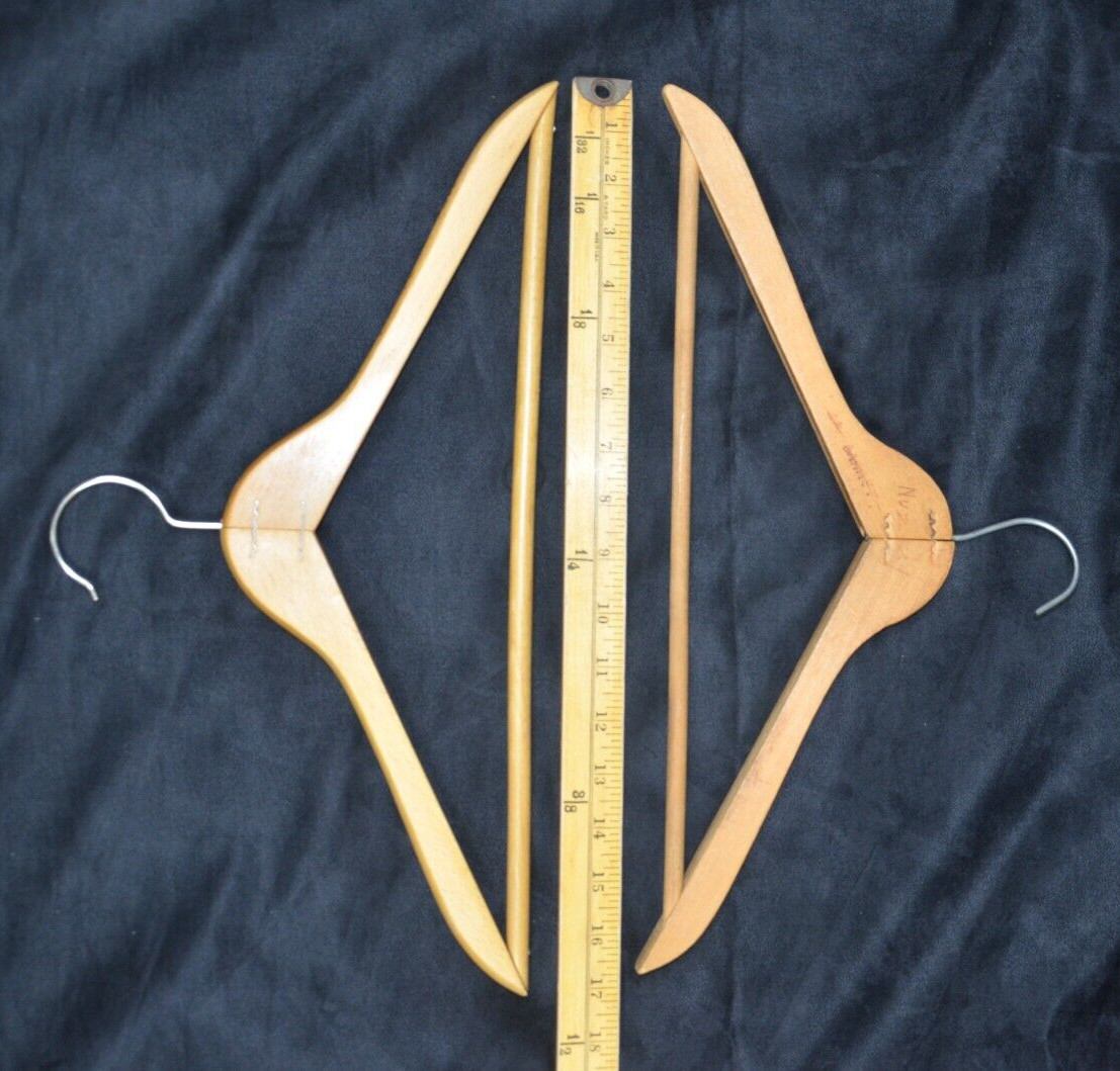 7 Vintage Wooden Suit Shirt Coat Hangers – Maas & unbranded
