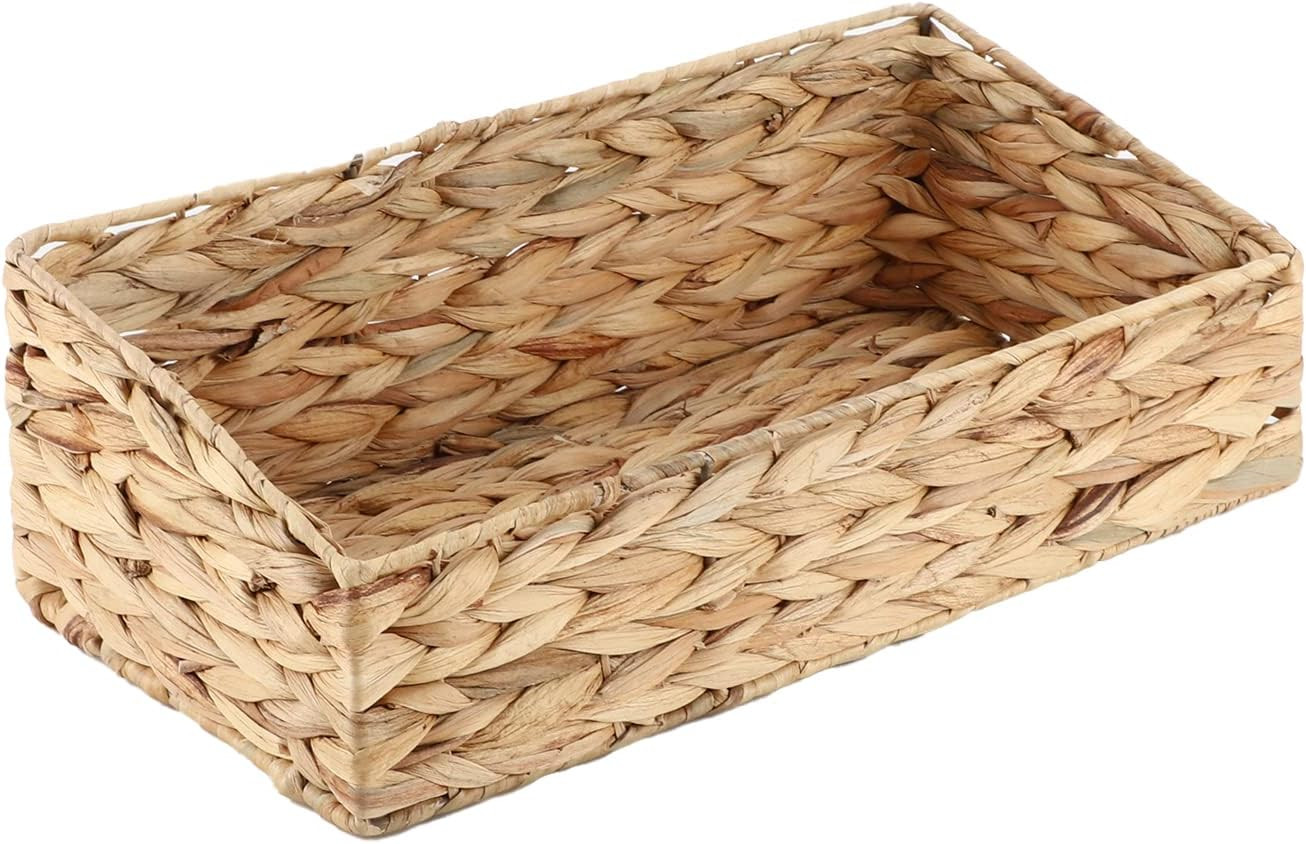 Hand Woven Water Hyacinth Trapezoid Baskets for Home Organization
