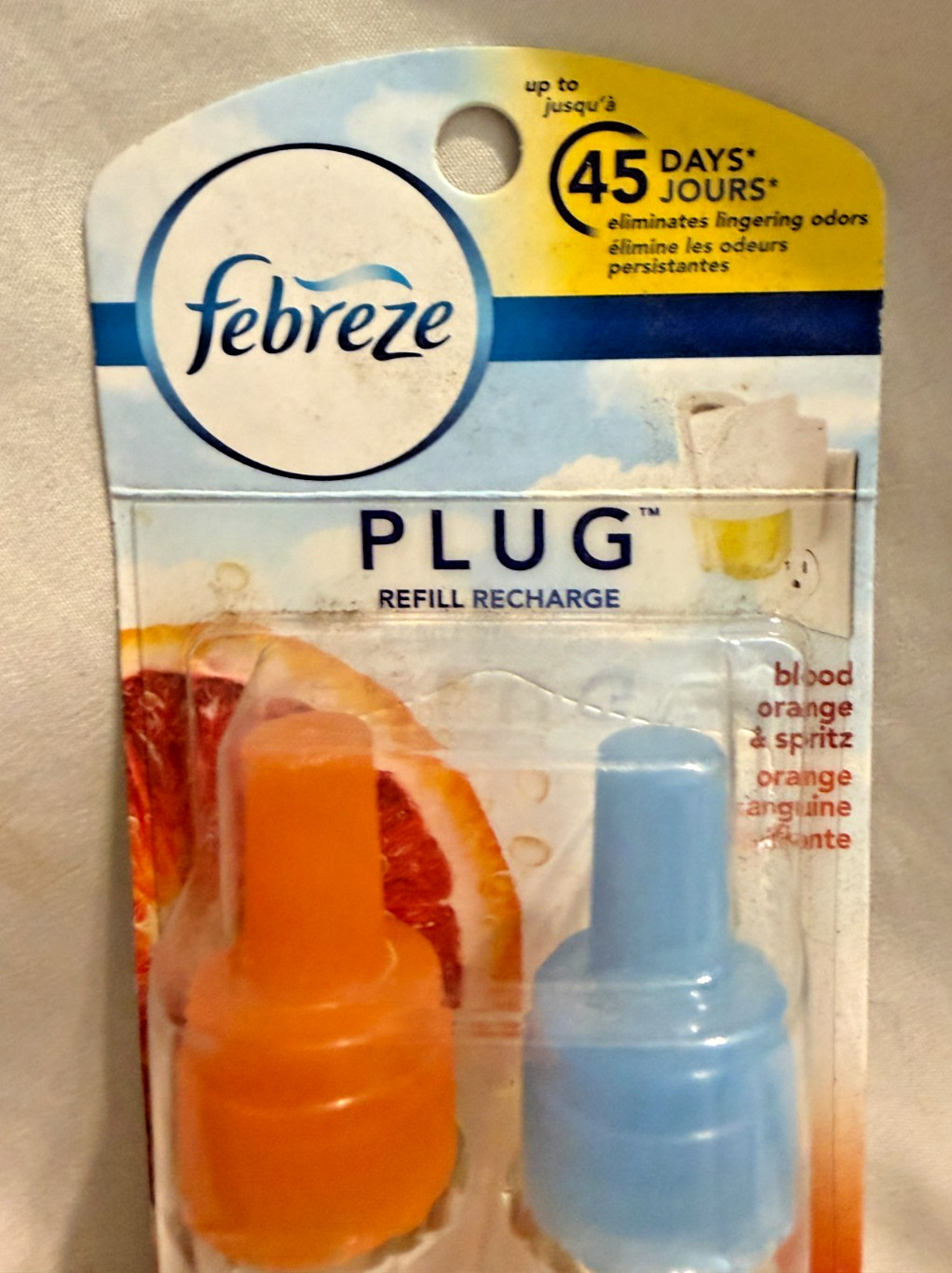Febreze Blood Orange & Spritz Dual Plug In Scented Oil Refill Lasts 45 Days NEW