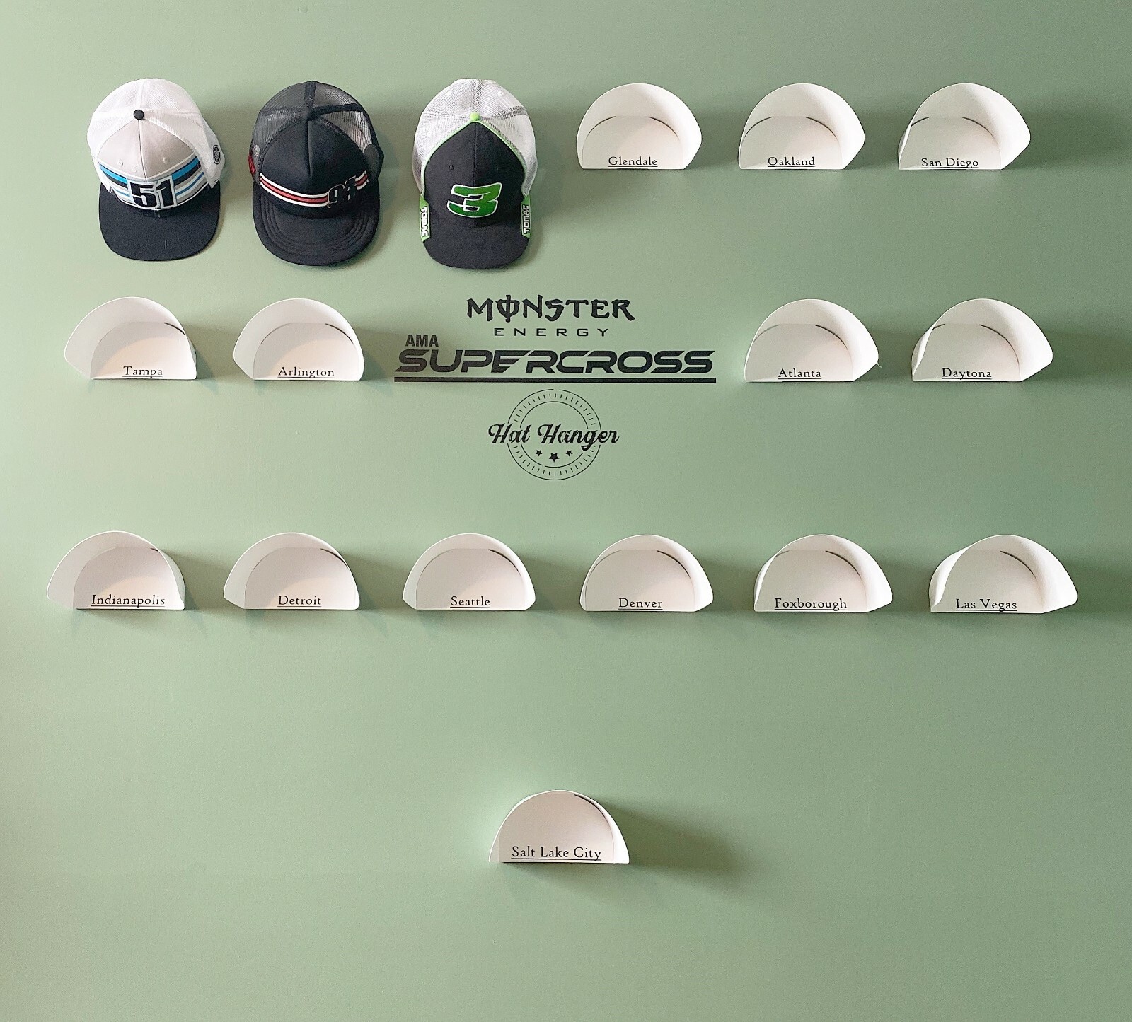 10 Pack Hat Hangers – Removable Tape Mounted – Rack Hook Cap Wall Mount No Nails