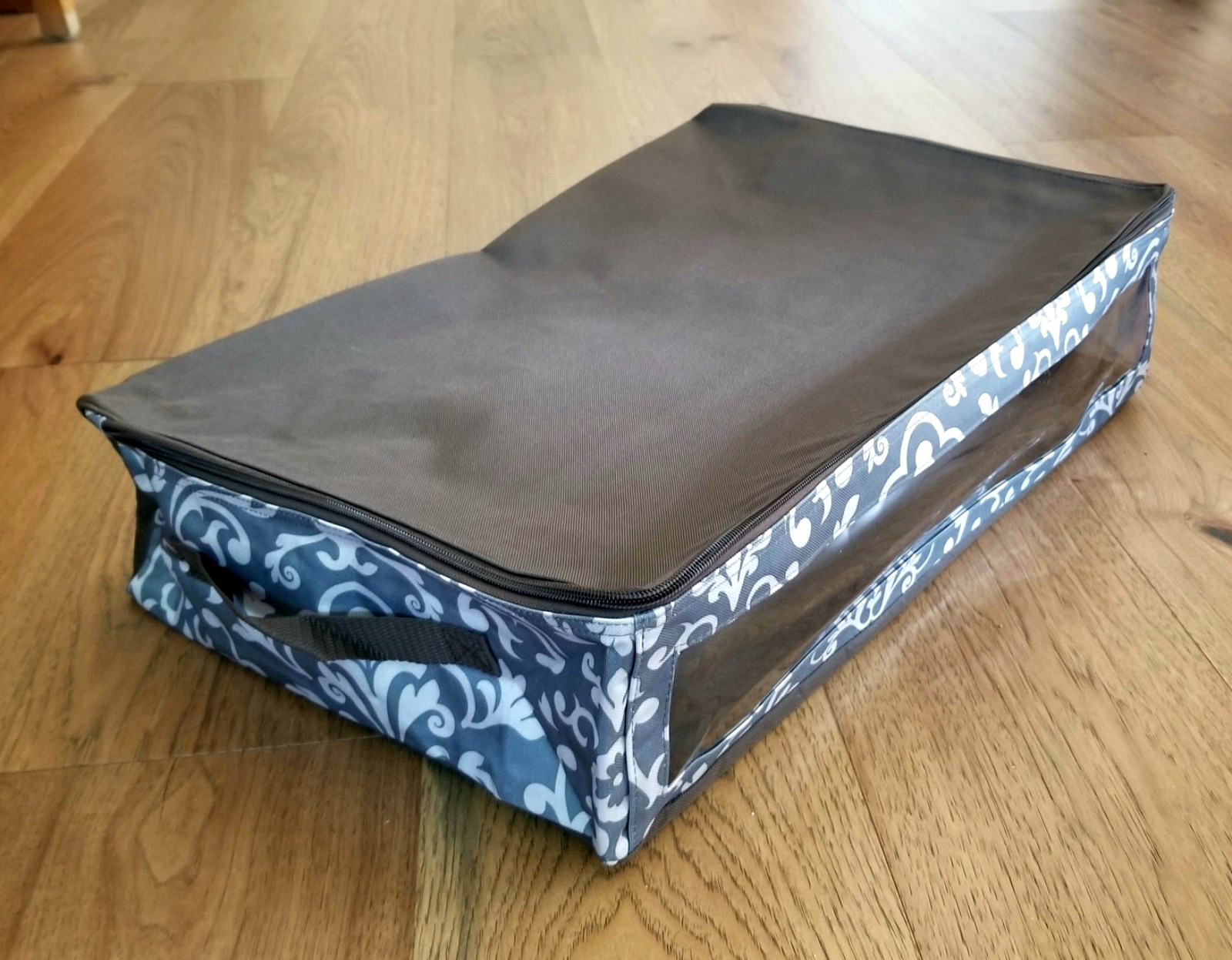 NEW! Thirty One Perfect Fit Organizer Grey Parisian Pop Under Bed Storage Fabric