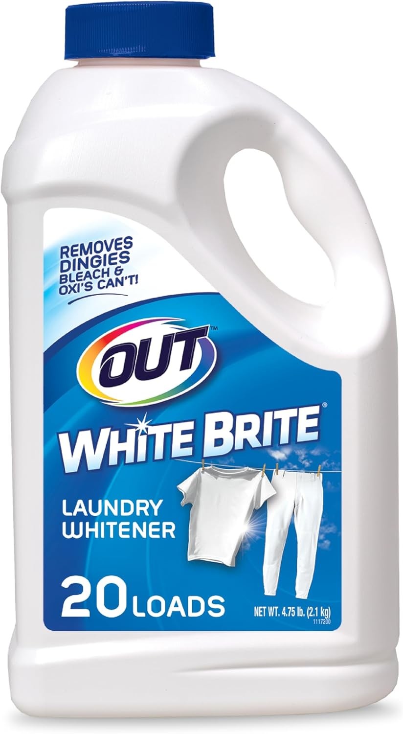 OUT White Brite Laundry Whitener Stain Remover Powder 4 lb 12 oz Brightener