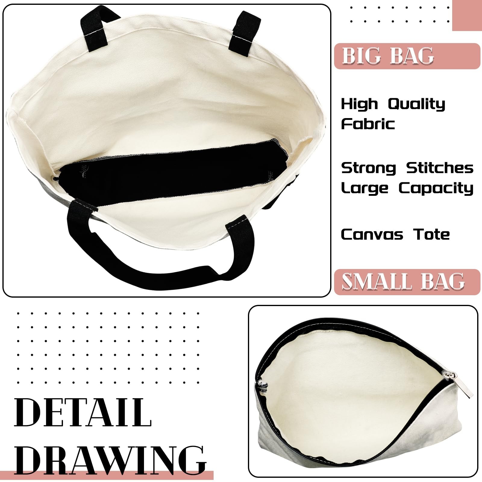 Buryeah 2 Pcs Back to School Teacher Gift Tote Bag One Size, Stylish Color