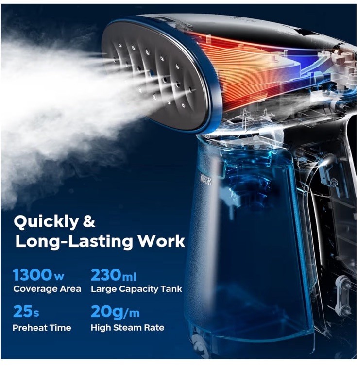Bear Steamer for Clothes, 1300W 230ml Fast-Heat Handheld