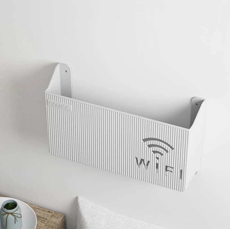 1 pc Wall-Mounted Router Storage Shelf TV Set-Top Box Organizer Rack