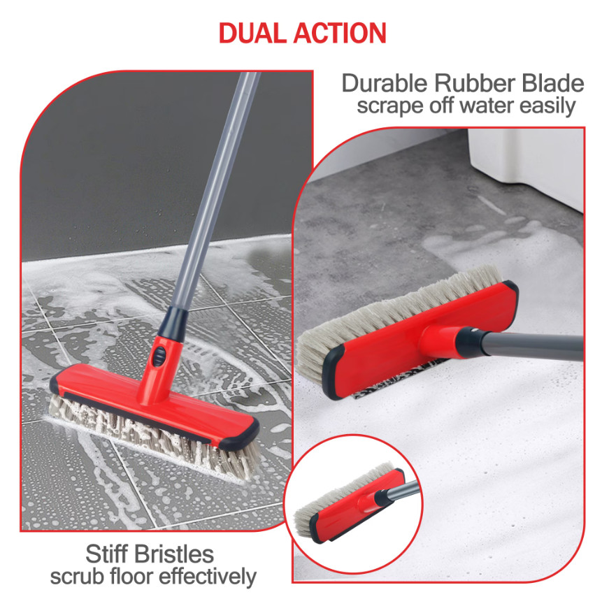 Floor Scrub Brush Long Handle Bathroom Shower Outdoor Deck Cleaning Brush Tool