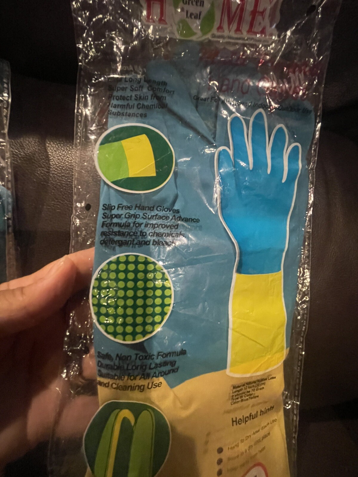 2~Pairs Multipurpose Gloves Home Green Size L /XL (100% Satisfaction Guaranteed)