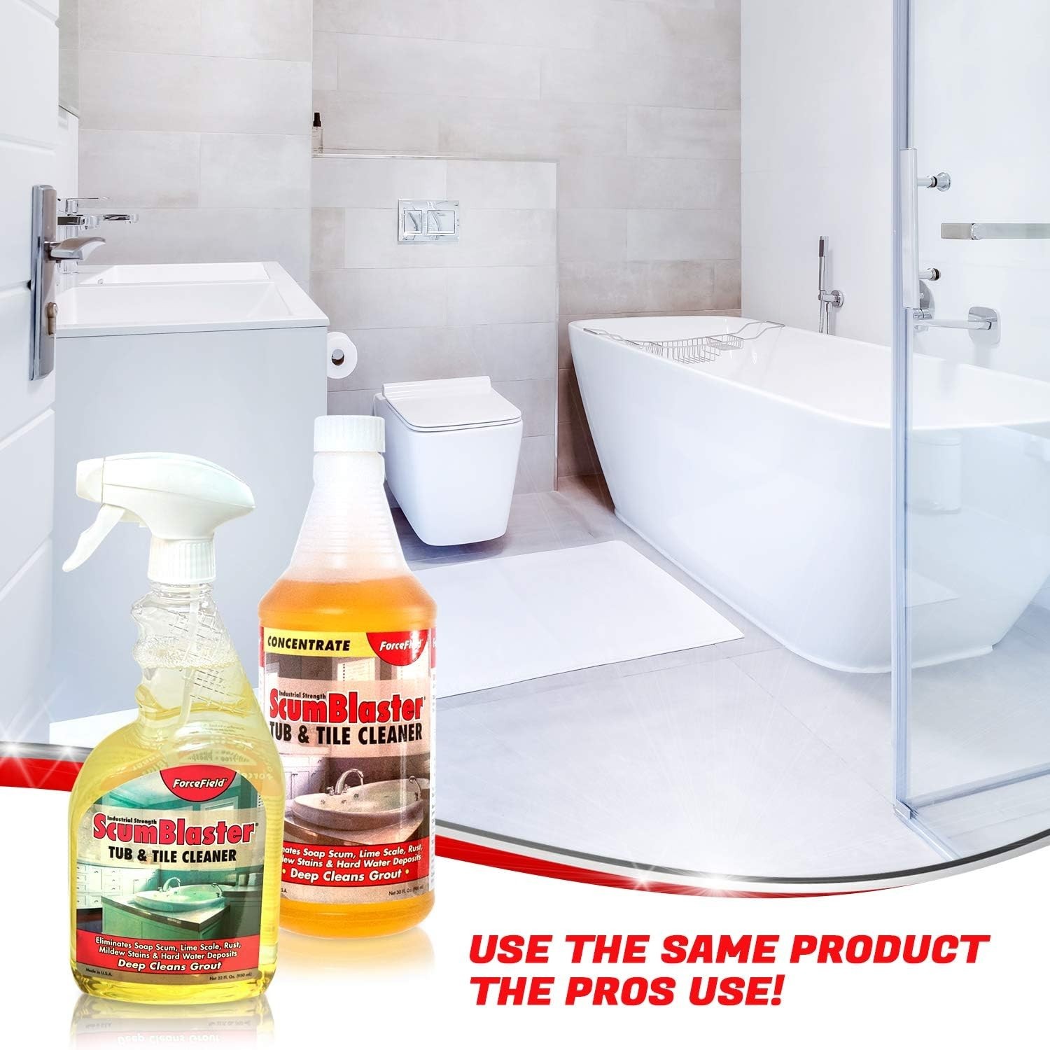 ScumBlaster: Soap Scum Remover, Tile and Grout Cleaner, Hard Water Stains and…