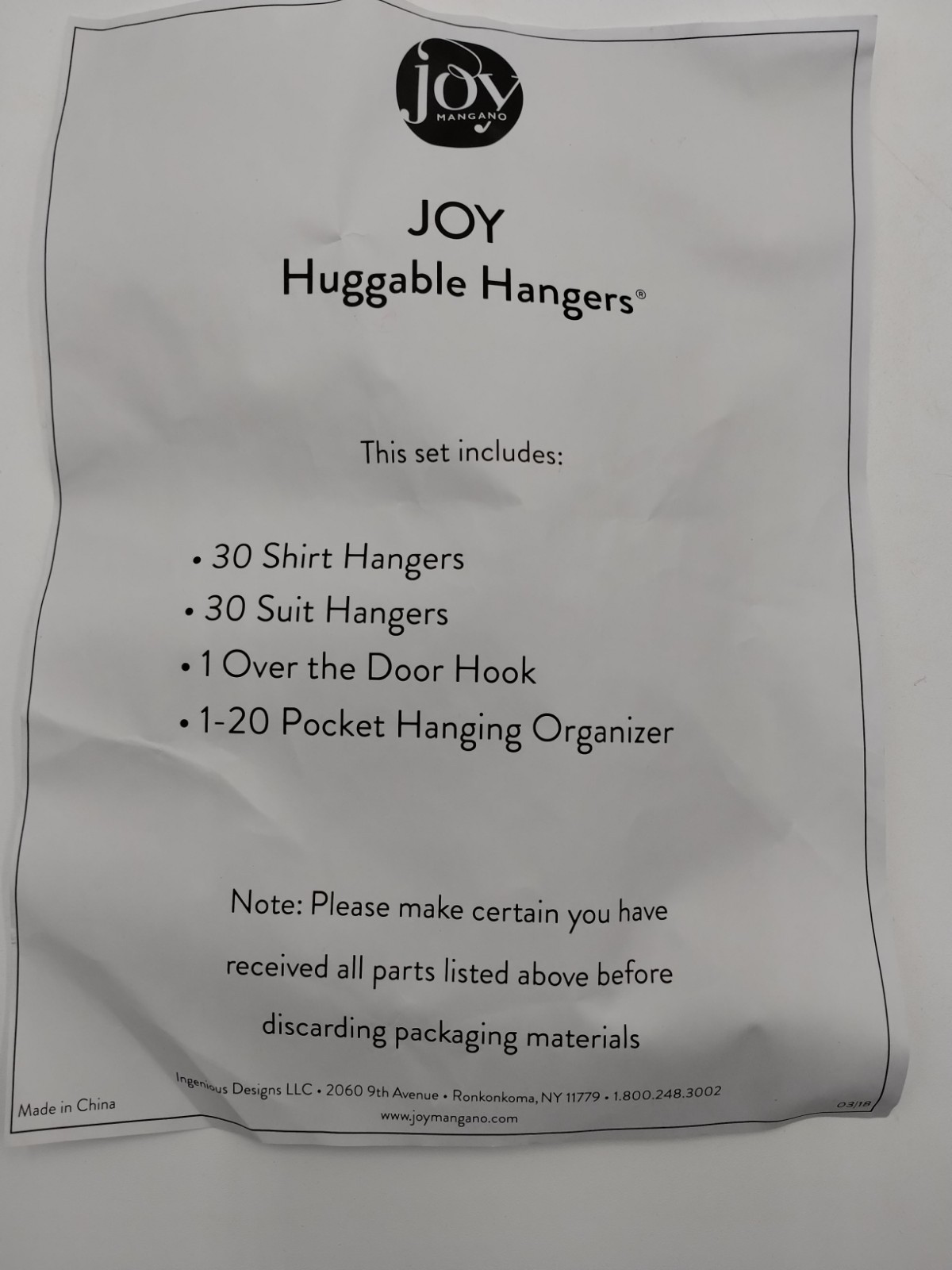 Joy Mangano 60 Huggable Hangers W/ Hanging Organizer Closet Organization System
