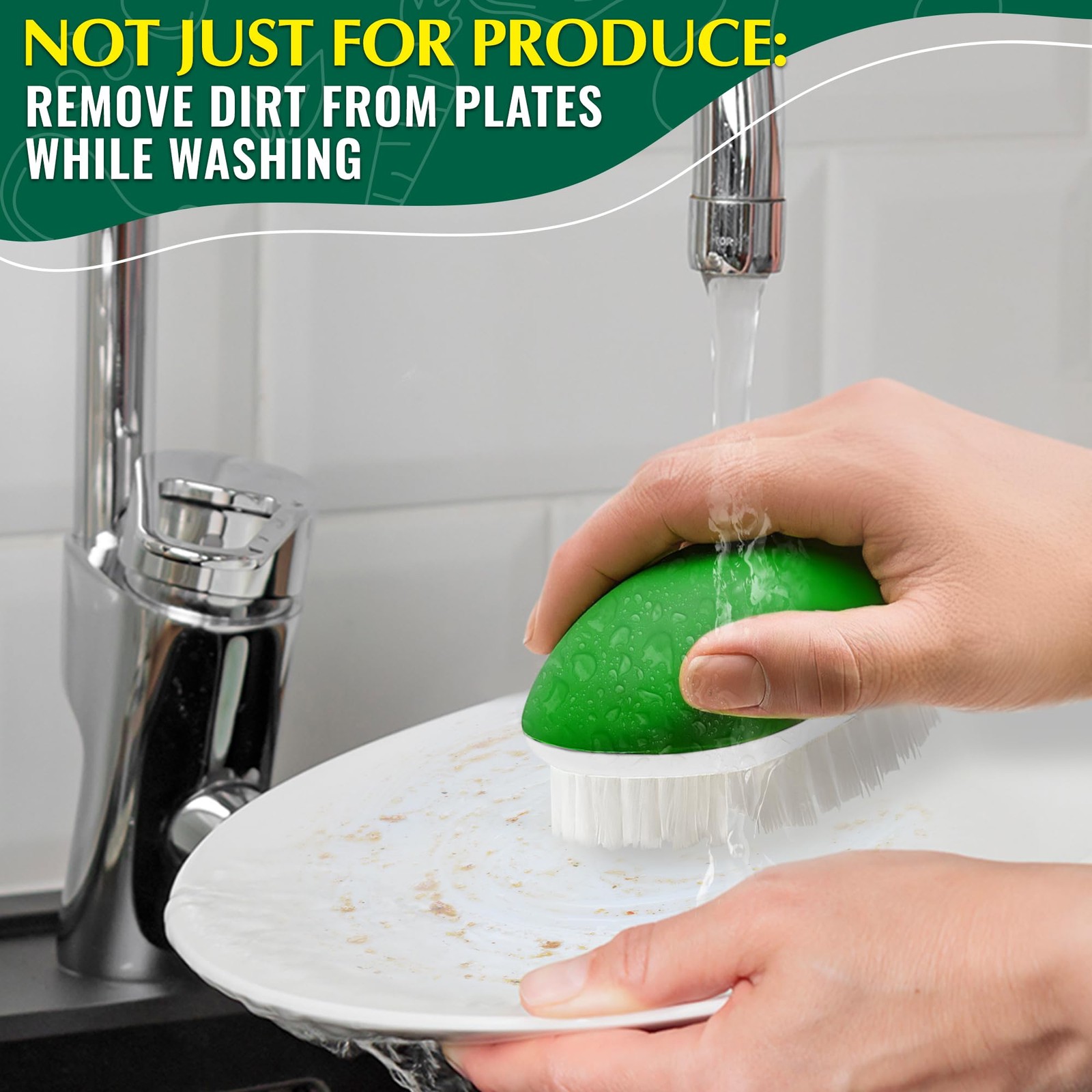 2 Pcs Vegetable Brush Scrubber – 2.3 x 3.9 Potato Brush Scrubber for Food wit…