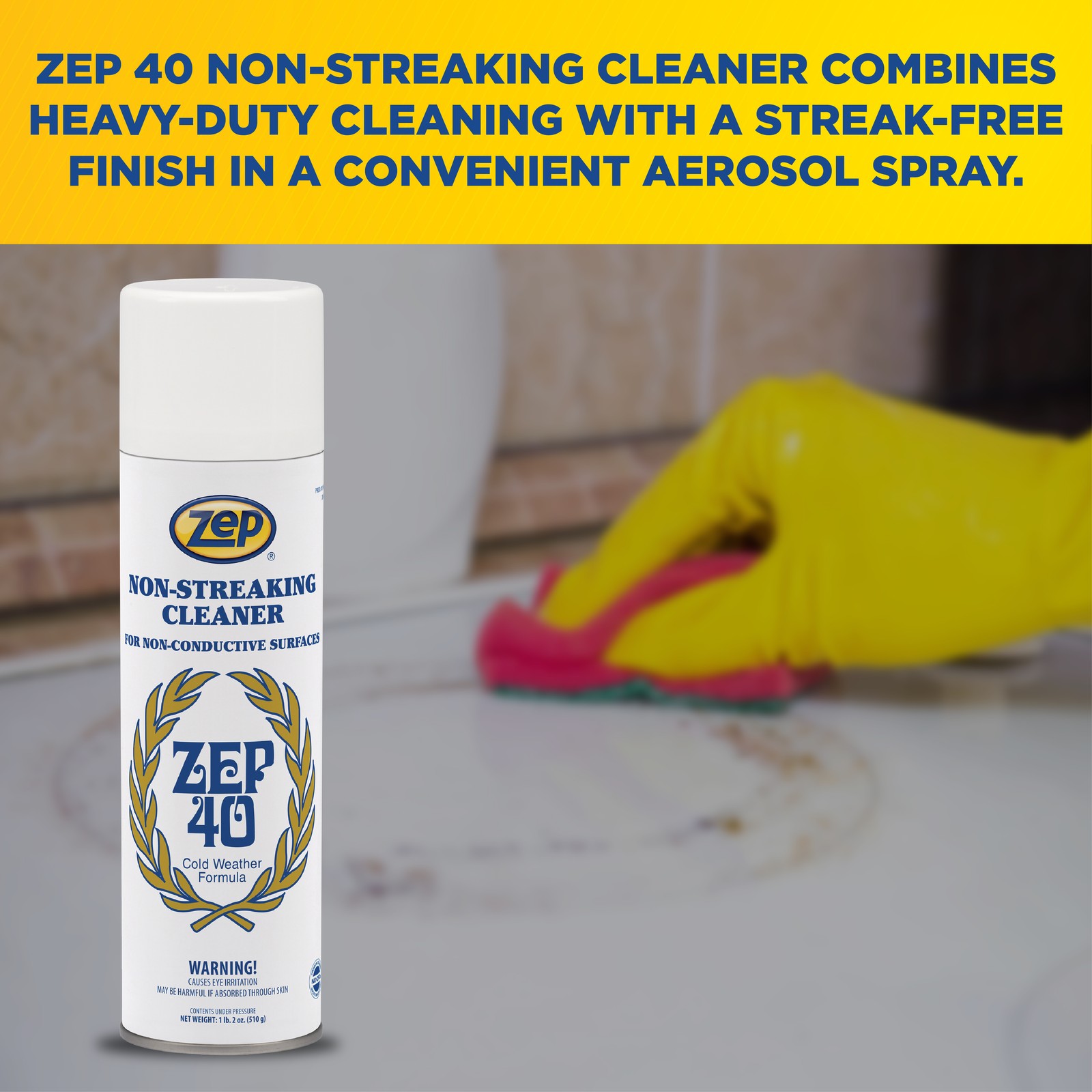 Zep 40 Non-Streaking Cleaner – 18 oz (Case of 12) 14401 – Heavy-Duty Foaming