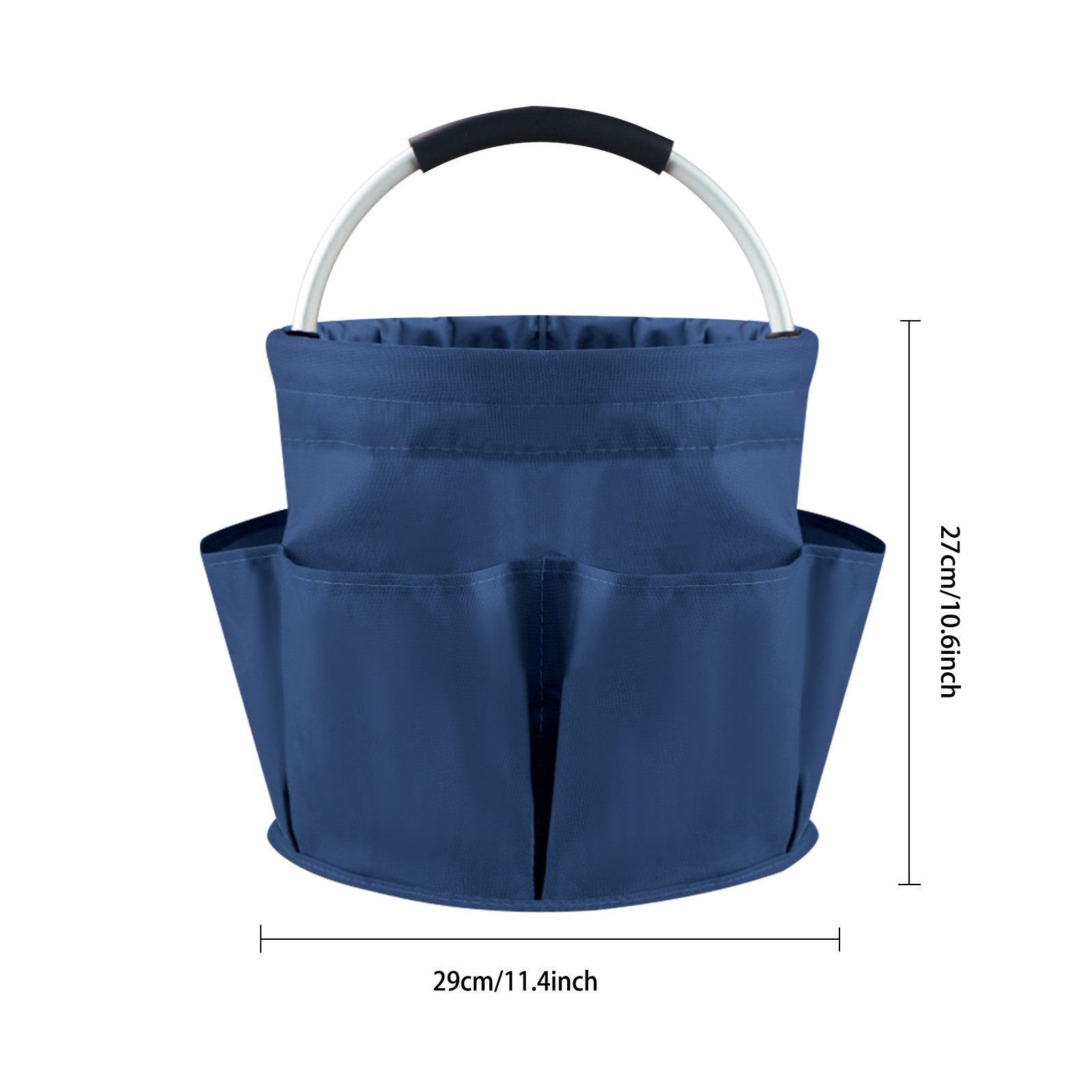 Foldable Storage Basket With Six Side Pockets And Large Central Compartment