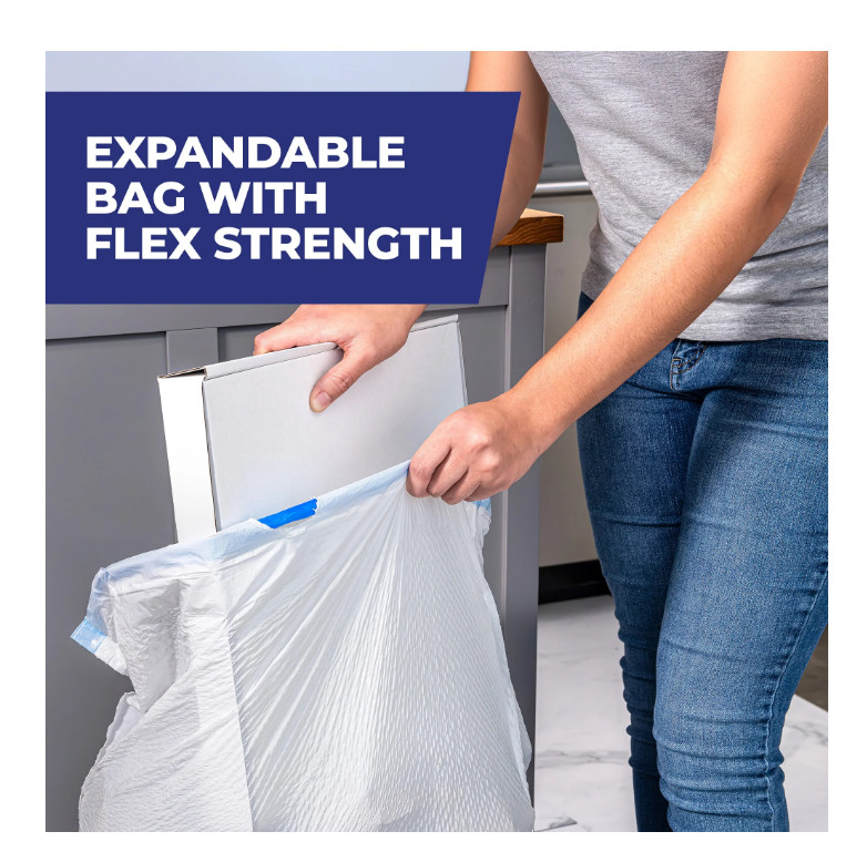 13 Gal Ultra Strong Trash Bags White Unscented Tall Kitchen 80ct Pack