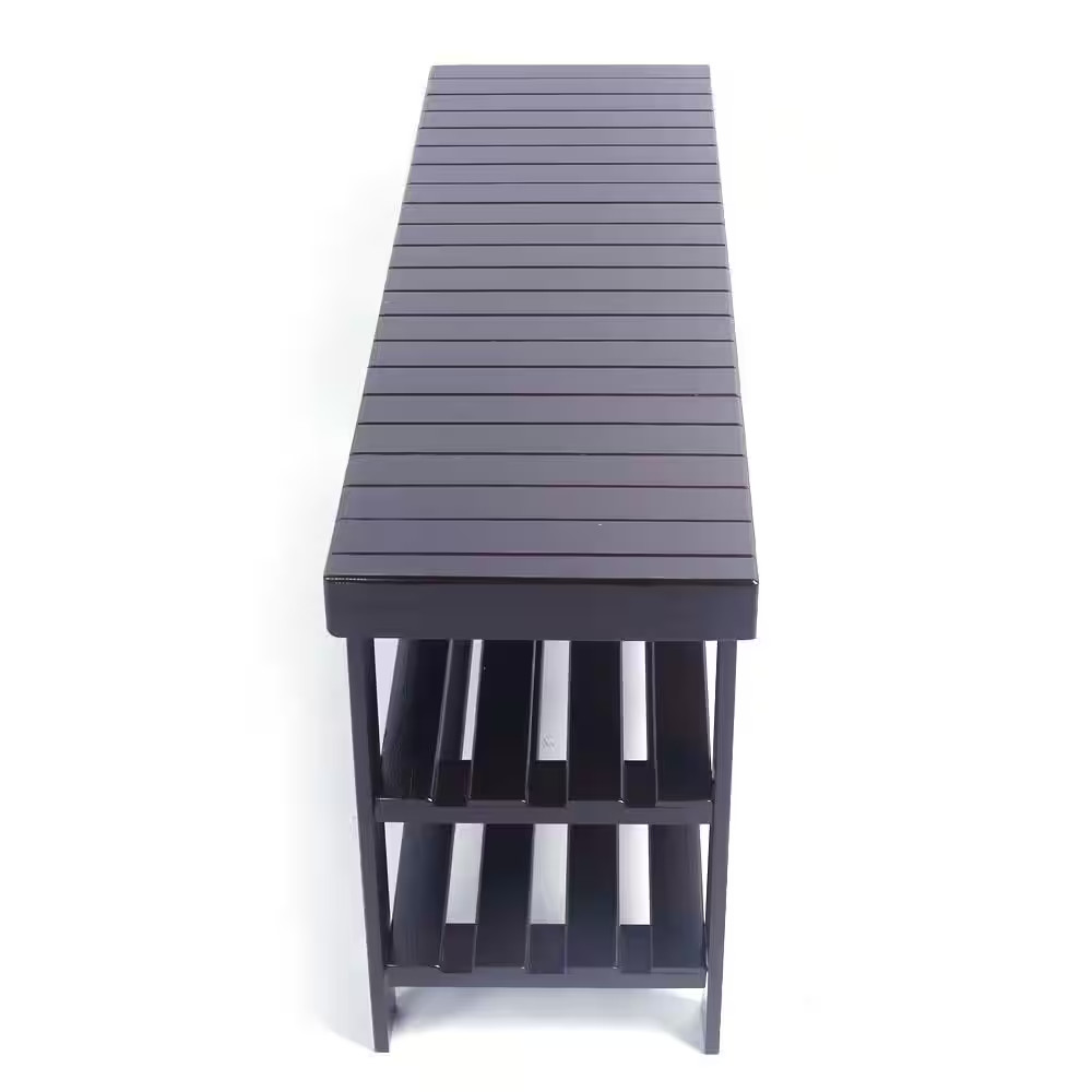 35.43 In. L X 11.02 In. W X 17.72 In. H 10-Pairs 3-Tier Brown Bamboo Shoe Rack