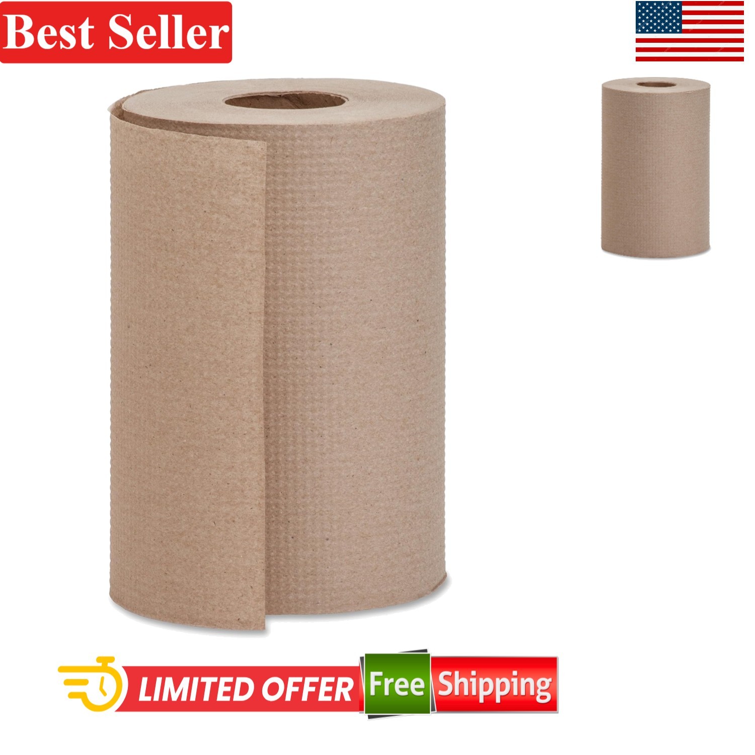 High Capacity Kraft Roll Towels, 12 Count, Perfect for High-Traffic Restrooms
