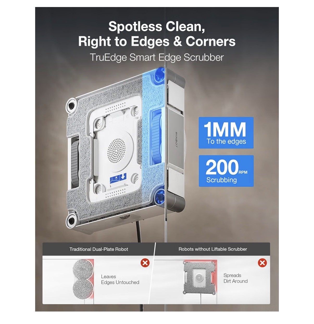 ECOVACS WINBOT W3 Omni Robot Window Cleaner , 12-Level Protection
