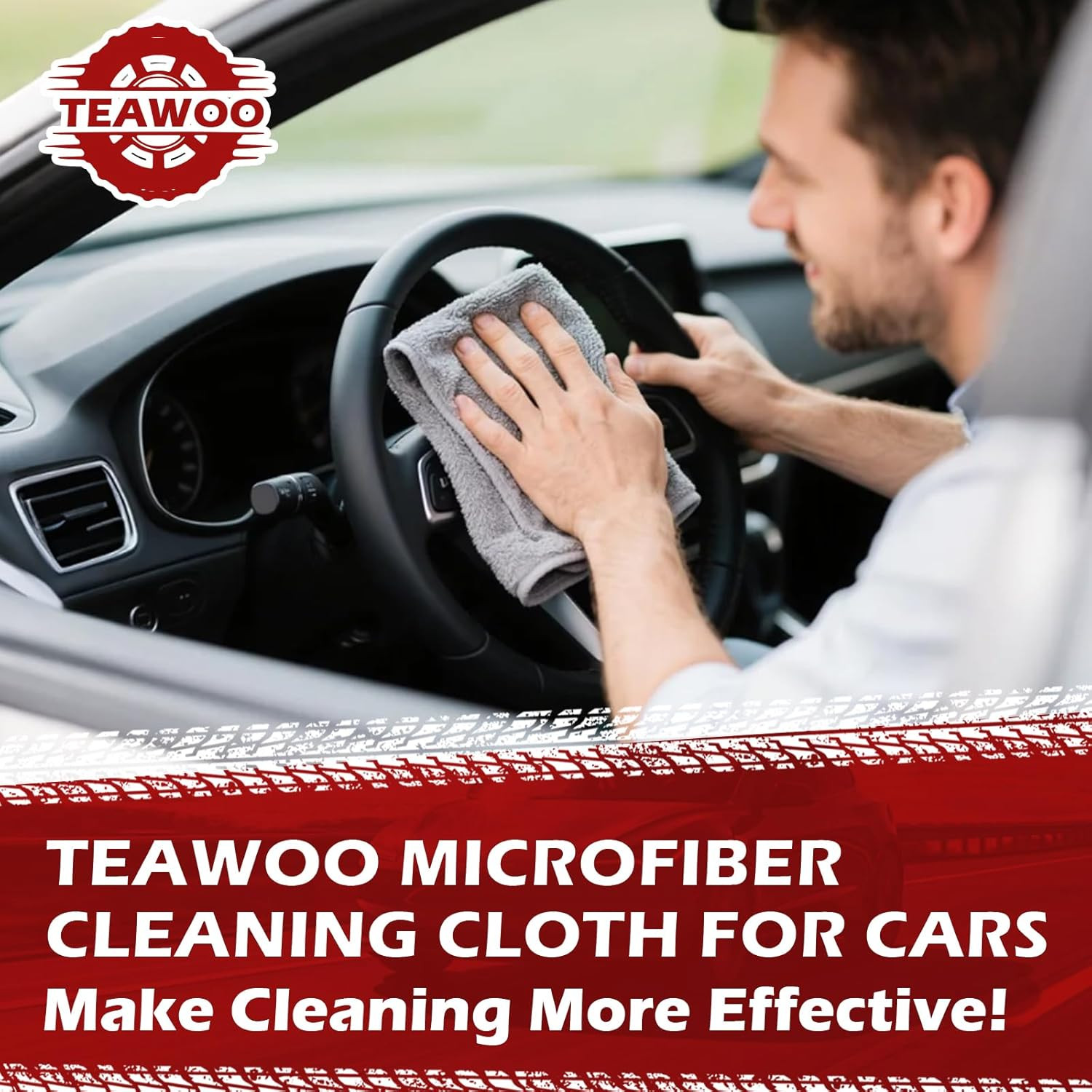 Microfiber Cleaning Cloths Bulk-15 Pack, Gray Microfiber Towels for Cars | Ultra