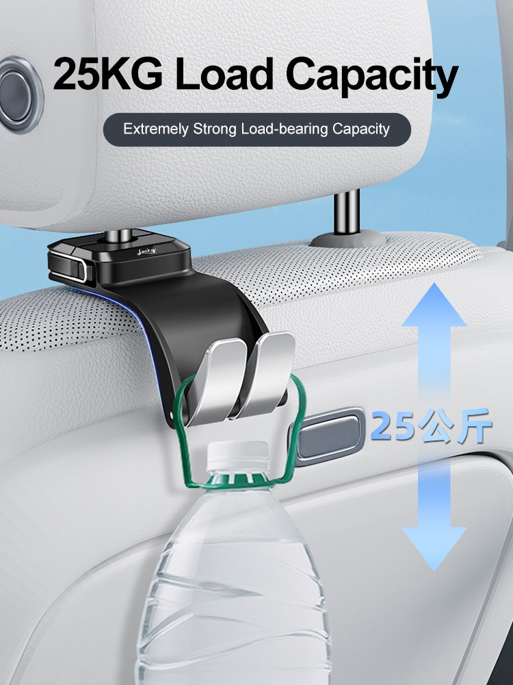 Car Headrest Hook, Hidden Folding Purse Hanger Bag Holder for Seat,360° Rotation