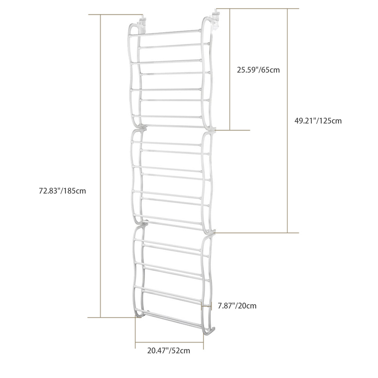 Over-The-Door Shoe Organizer Rack for 36 Pair Hanging Closets Wall Storage Stand