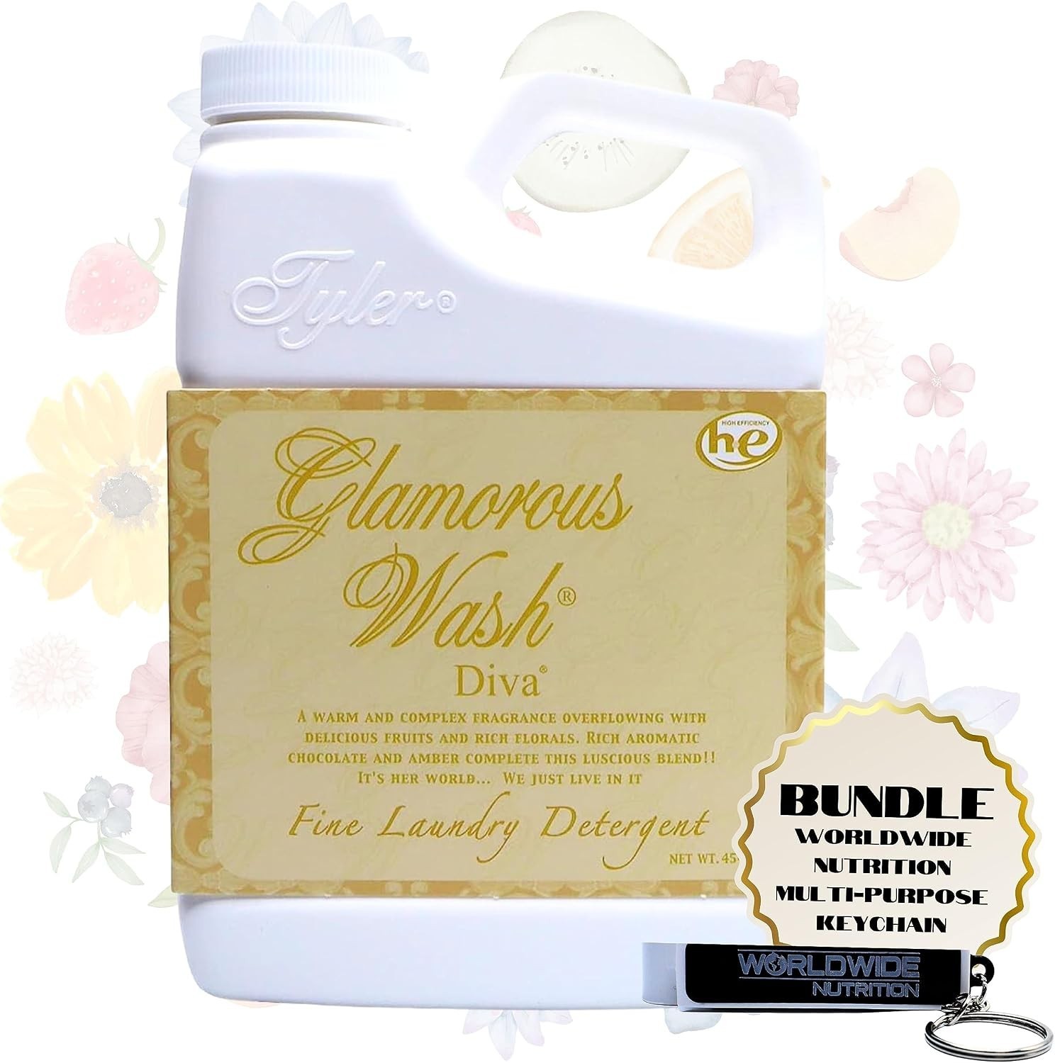 Tyler’s 16 Fl Oz Glamorous Wash & Keychain Bundle – Alluring Luxury for Laundry