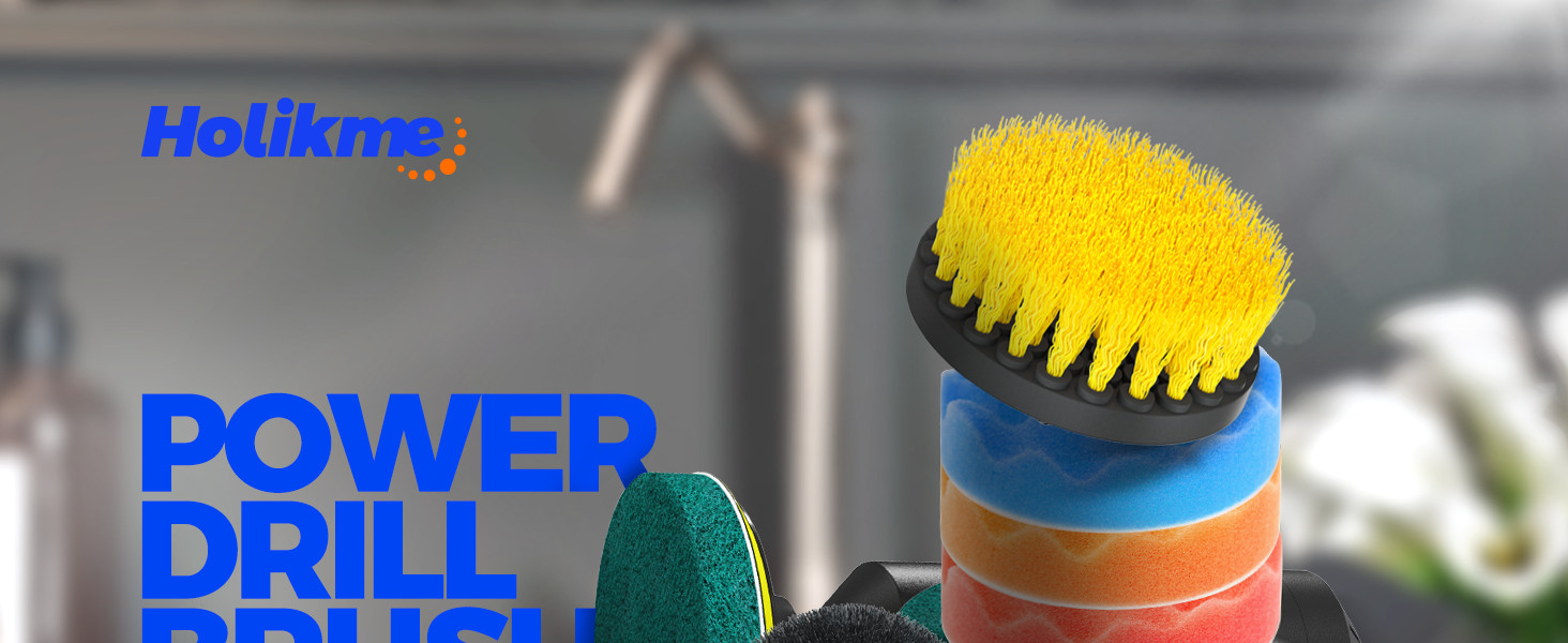 10Pieces Drill Brush Attachments Set, Power Scrubber Brush with Extend Long