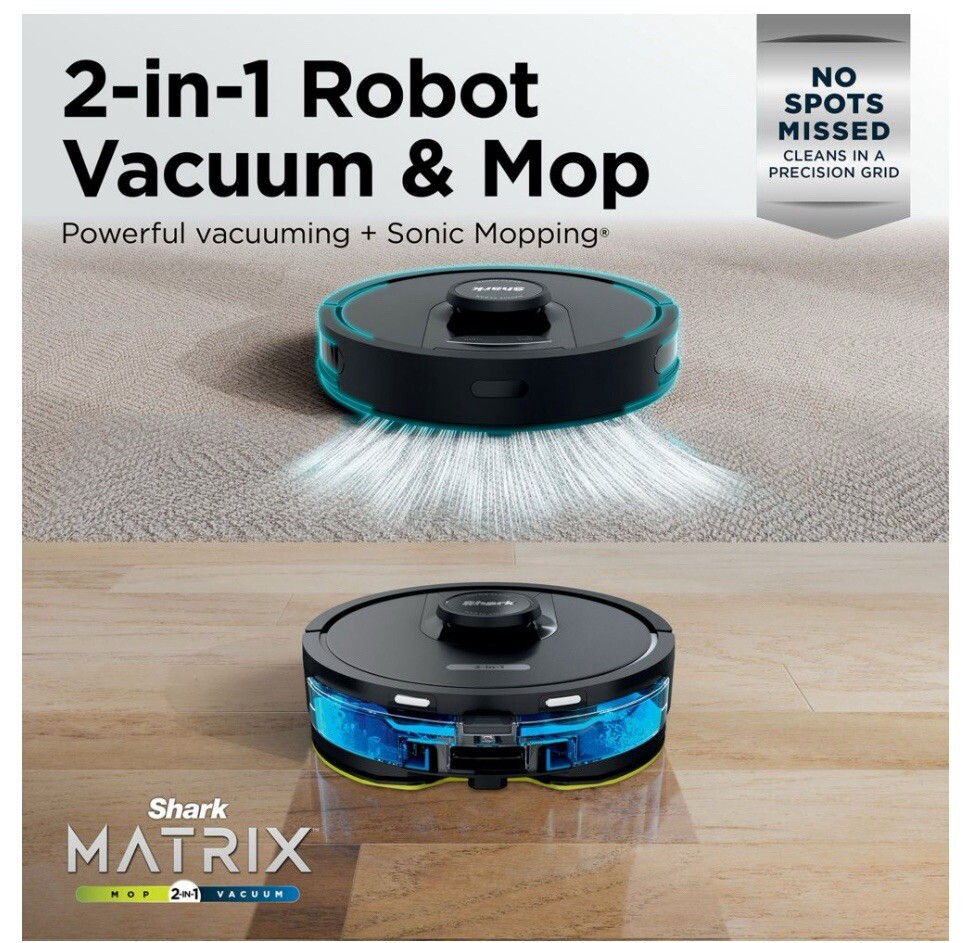 Shark Matrix Plus 2-in-1 Robot Vacuum & Mop with 30 Day Dock NEW Precision Map