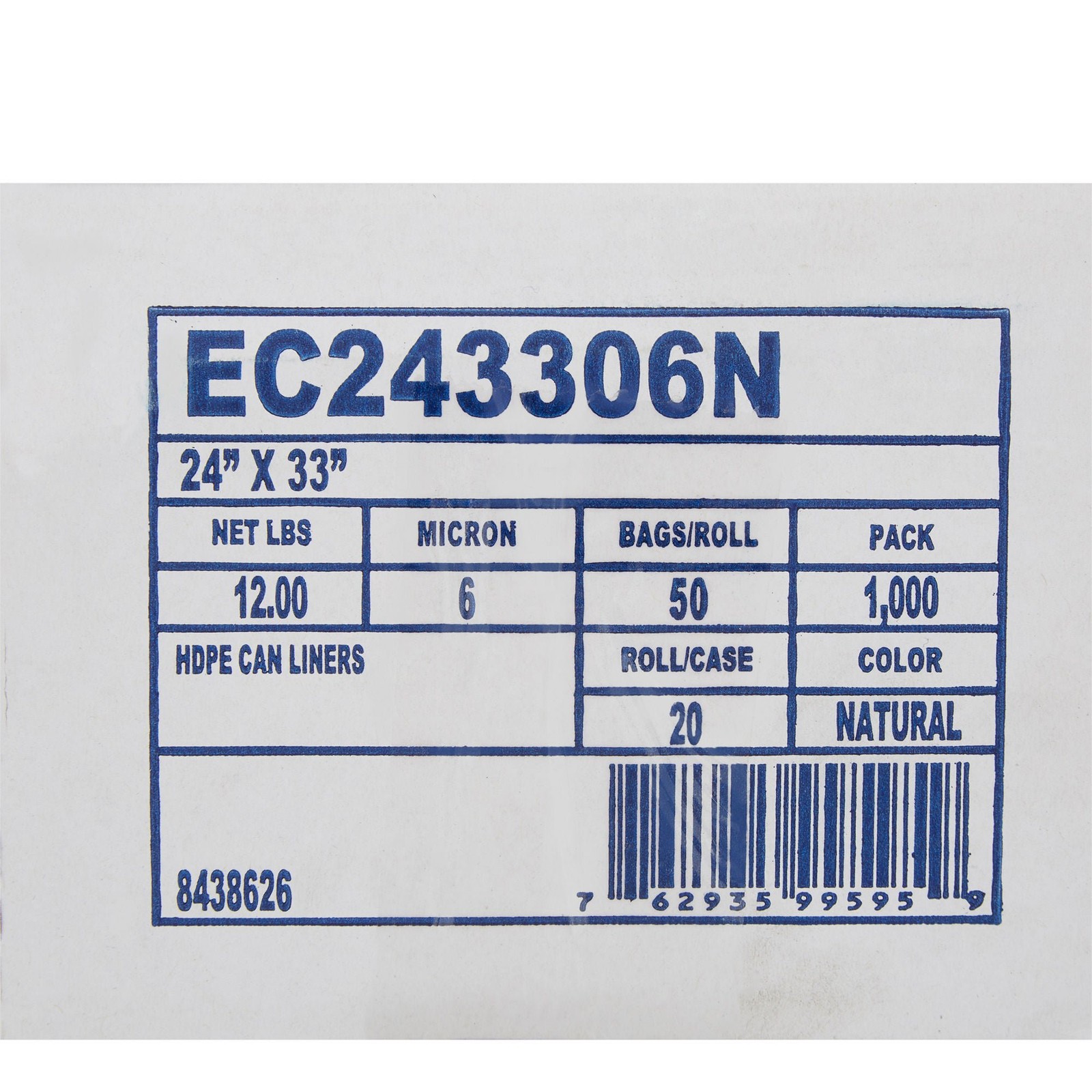 McKesson Trash Bag Light Duty 24 x 33″ 15 gal. 6 Mic. Case of 1000