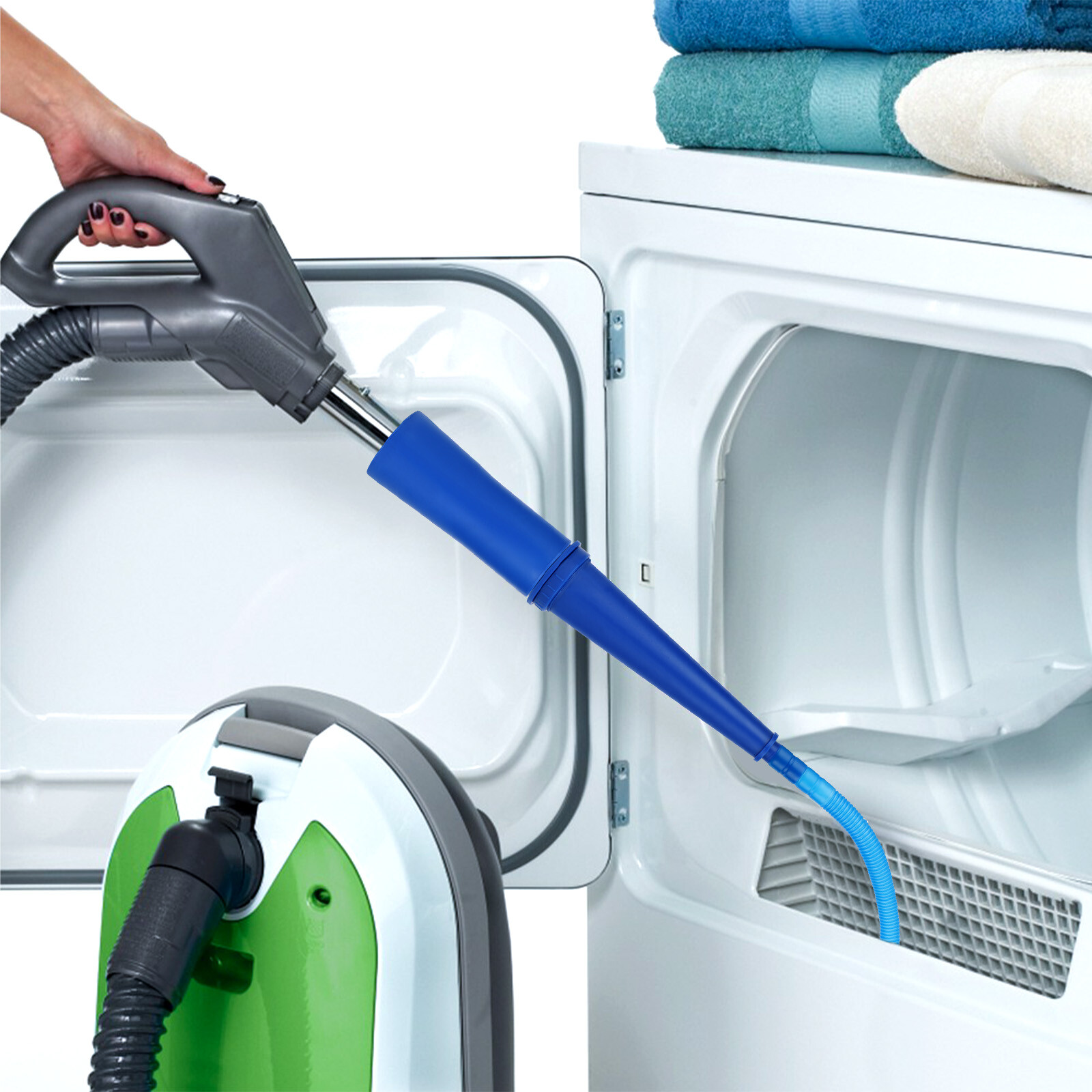 Dryer Vent Cleaner Kit, Vacuum Hose Attachment Brush Lint Remover Home Cleaning